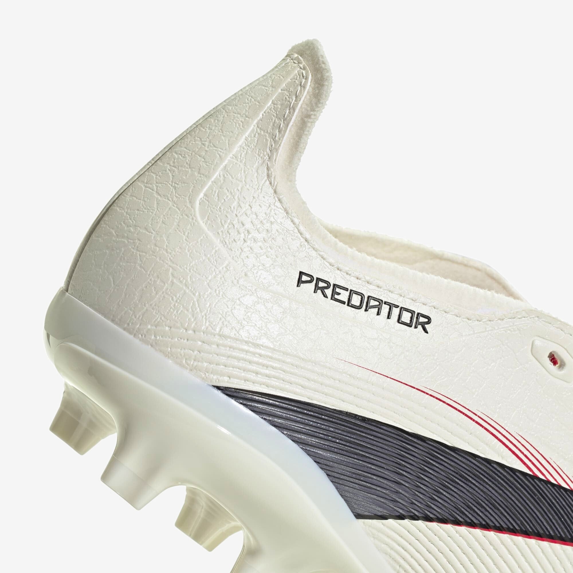 adidas Predator League Fold-Over Tongue FG/MG Low-Top Soccer Cleats - Off White / Core Black / Pure Ruby