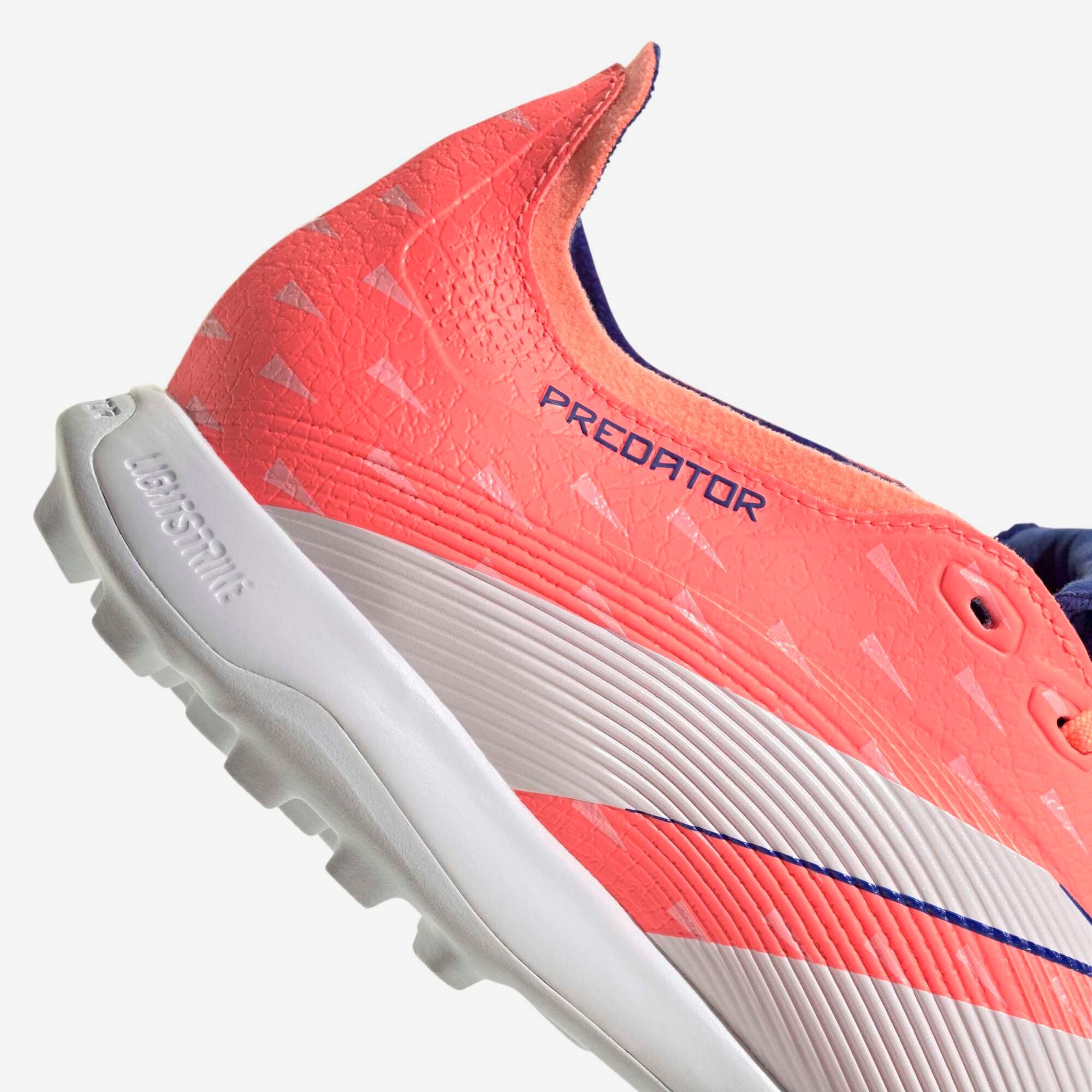 adidas Predator League Fold-Over Tongue Turf Low-Top Soccer Shoes - Signal Coral / Cloud White / Beam Orange