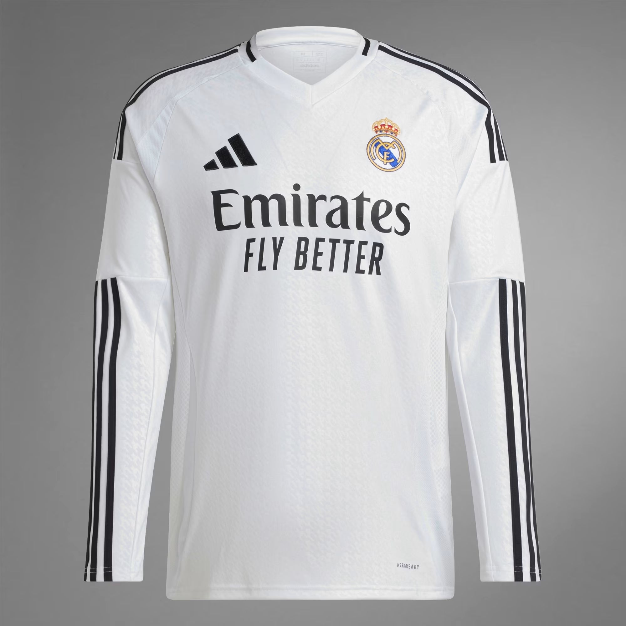 adidas Real Madrid 2024/25 Long Sleeve Stadium Home Men's AEROREADY Soccer Replica Jersey - White