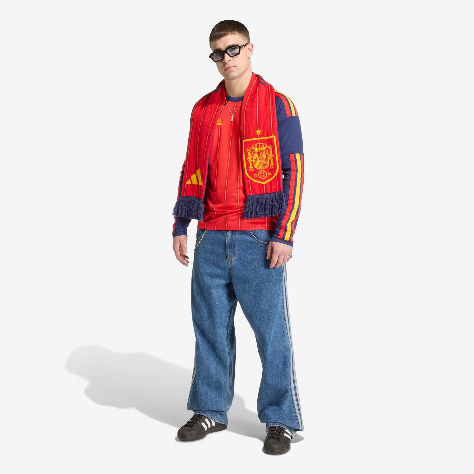 adidas Spain 2026 Stadium Home Men's Soccer Long-Sleeve Jersey (Red)