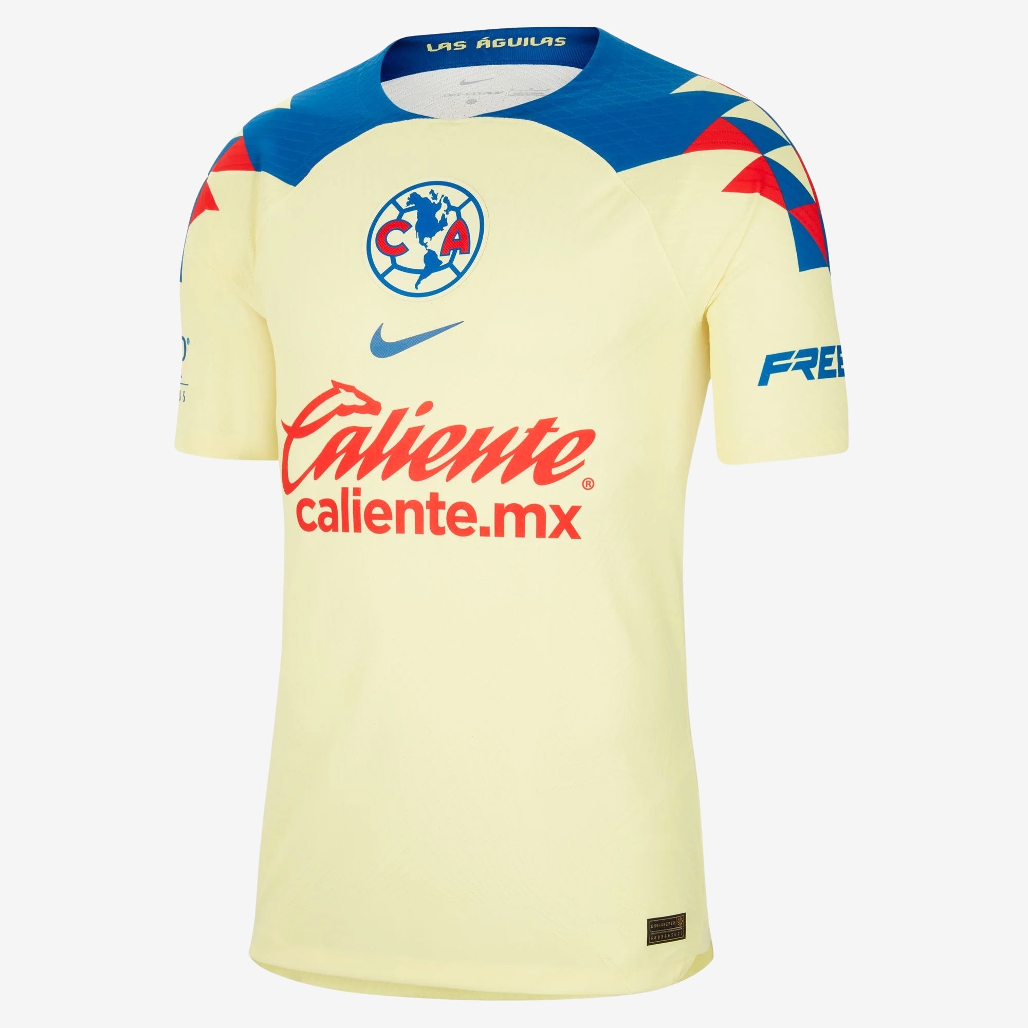 Nike Club América 2023/24 Match Home Men's Dri-FIT ADV Soccer Authentic Jersey - Lemon Chiffon/Blue Jay/Blue Jay