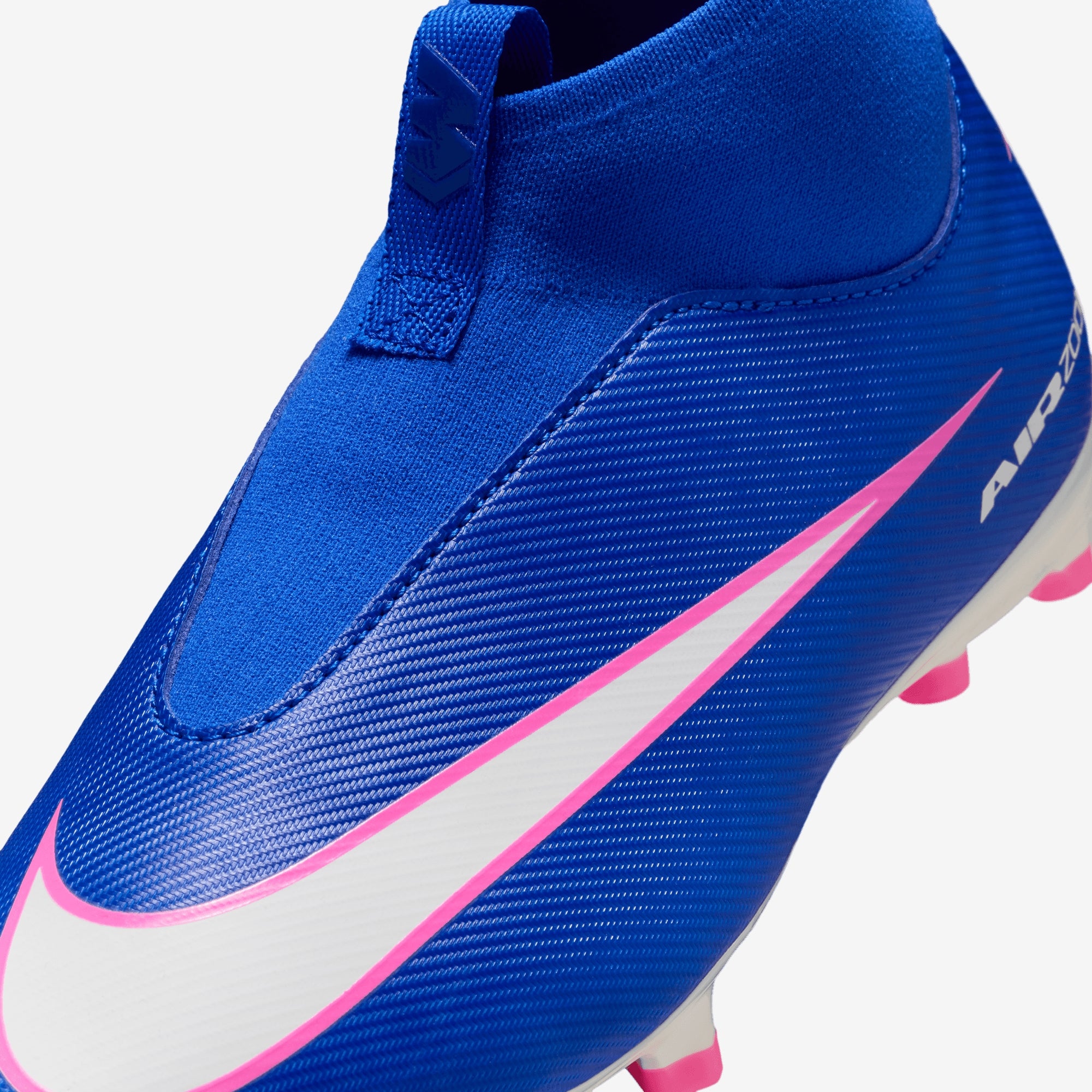 Nike Jr. Mercurial Superfly 10 Academy Big Kids' Multi-Ground High-Top Soccer Cleats - Racer Blue/White