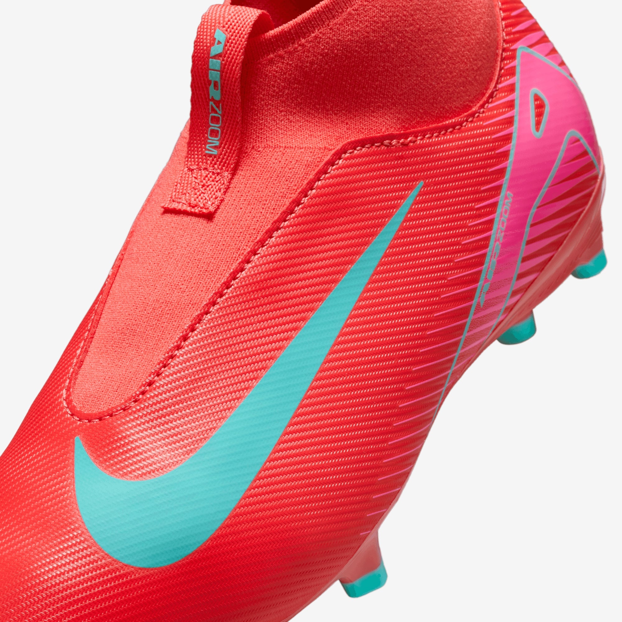 Nike Jr. Mercurial Superfly 10 Academy Little/Big Kids' MG High-Top Soccer Cleats - Ember Glow/Aurora Green