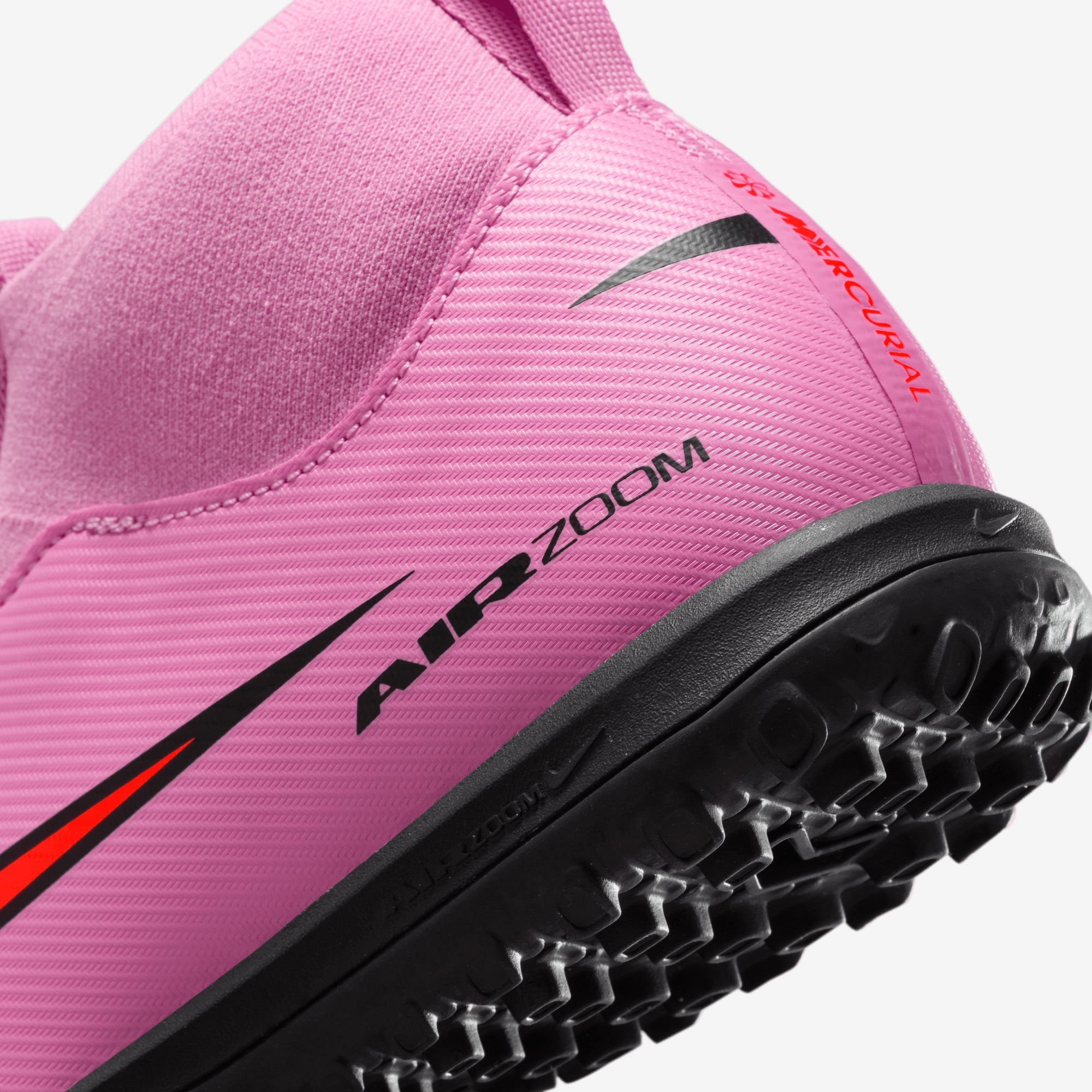 Nike Jr. Mercurial Superfly 10 Academy Little/Big Kids' Turf High-Top Soccer Shoes - Magic Flamingo/Black-Total Crimson
