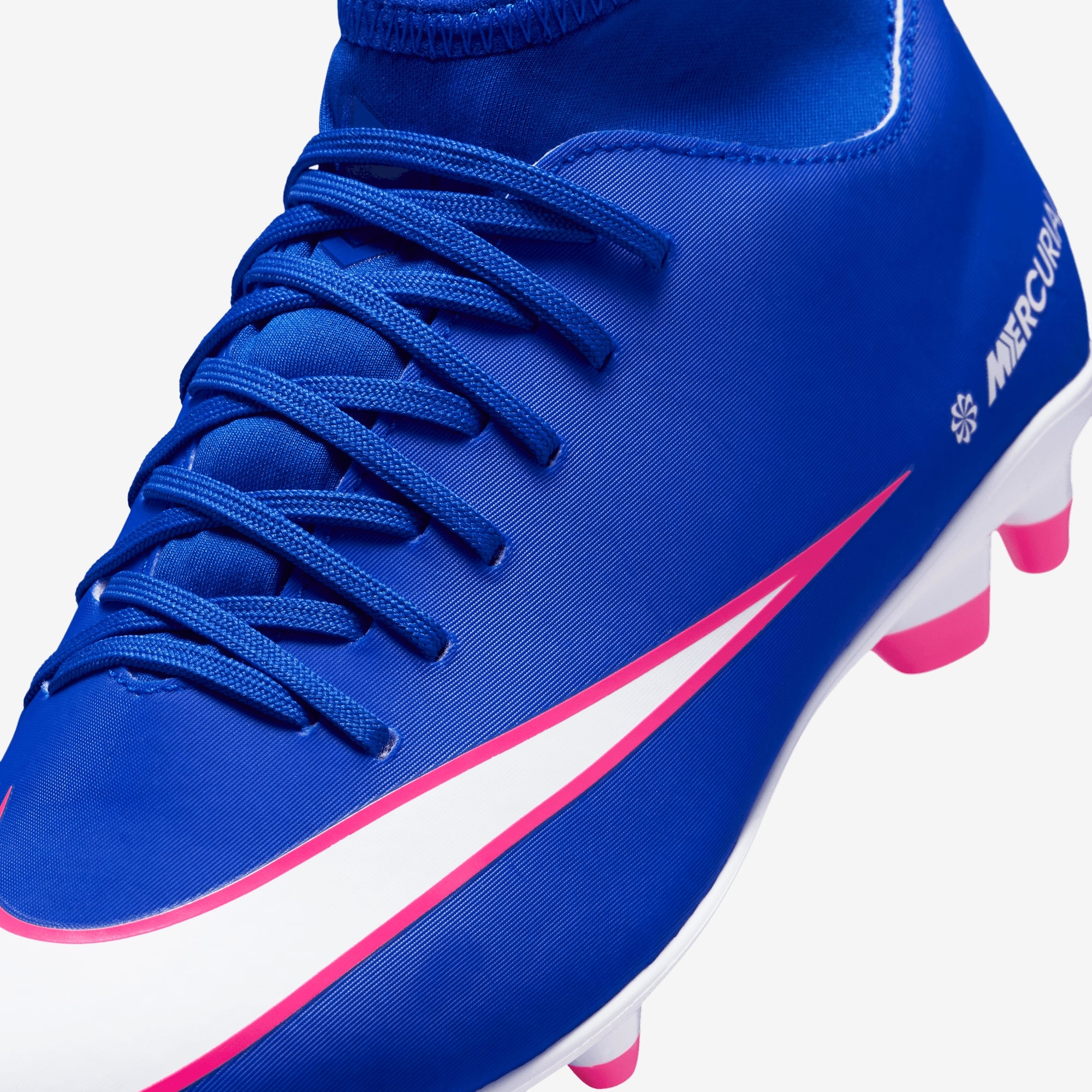 Nike Jr. Mercurial Superfly 10 Club Big Kids' Multi-Ground High-Top Soccer Cleats - Racer Blue/White