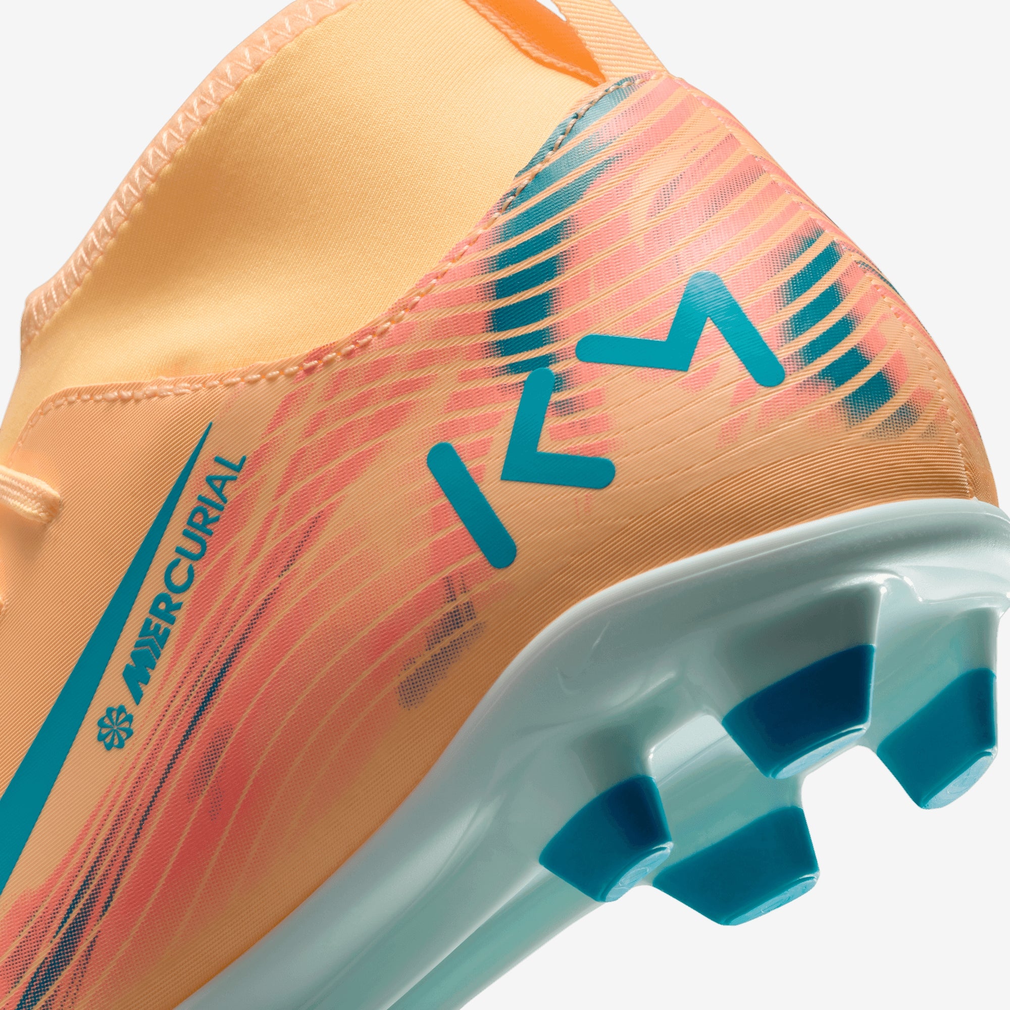 Nike Jr. Mercurial Superfly 10 Club Kylian Mbappé Little/Big Kids' Multi-Ground High-Top Soccer Cleats - Melon Tint/Neo Turq-Igloo