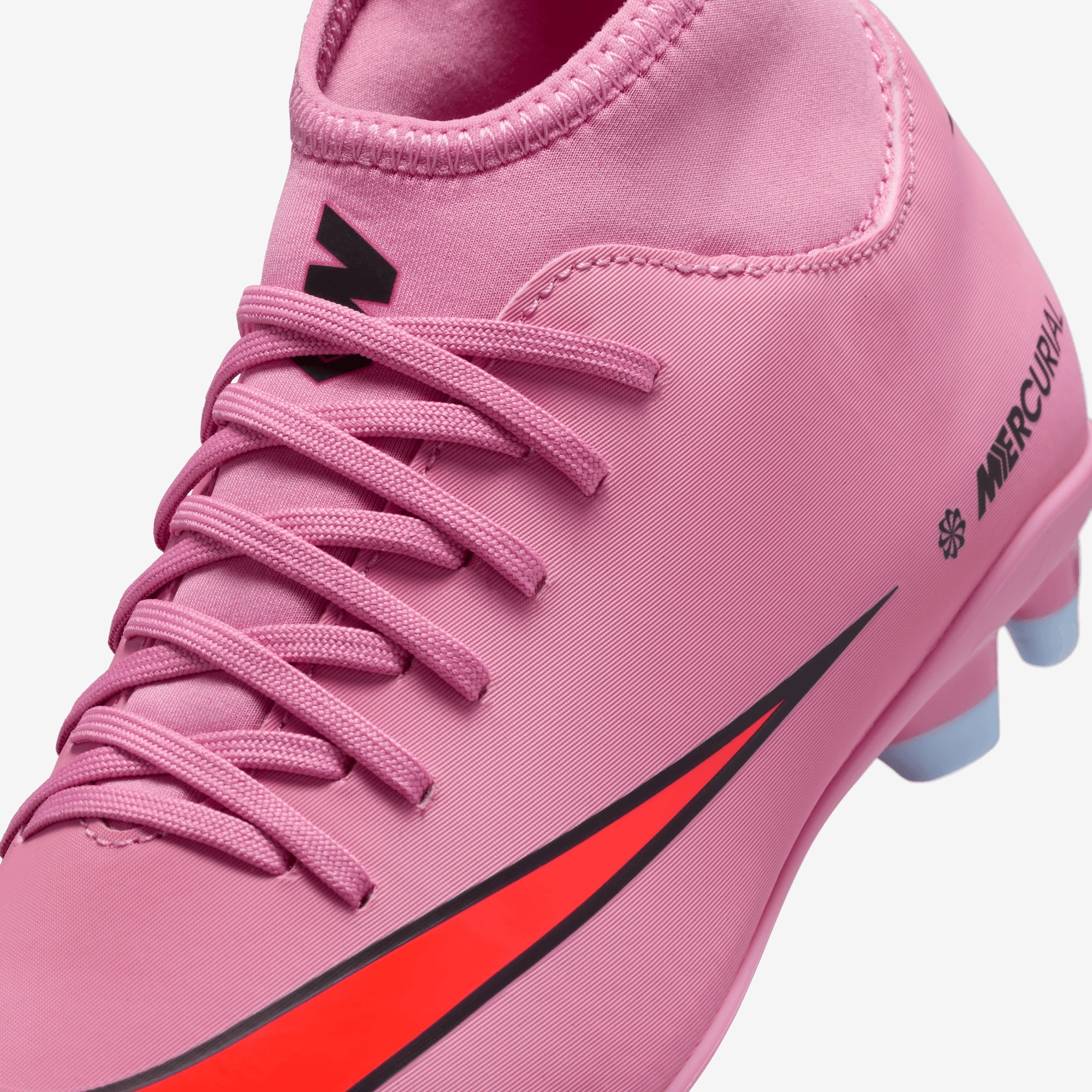 Nike Jr. Mercurial Superfly 10 Club Little/Big Kids' Multi-Ground High-Top Soccer Cleats - Magic Flamingo/Black-Total Crimson