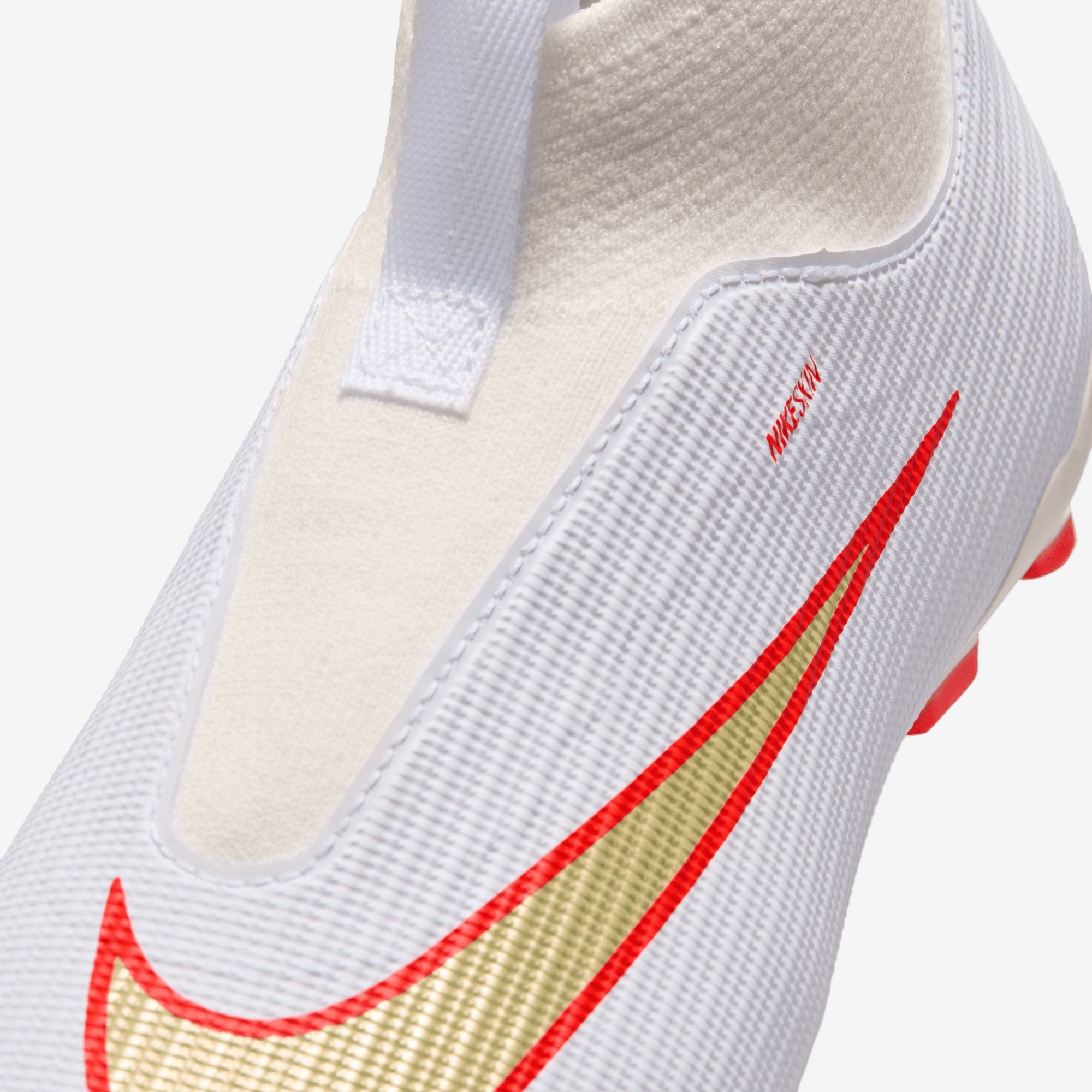 Nike Jr. Mercurial Superfly 11 Academy Big Kids' Multi-Ground High-Top Soccer Cleats - White/Blur-Bright Crimson