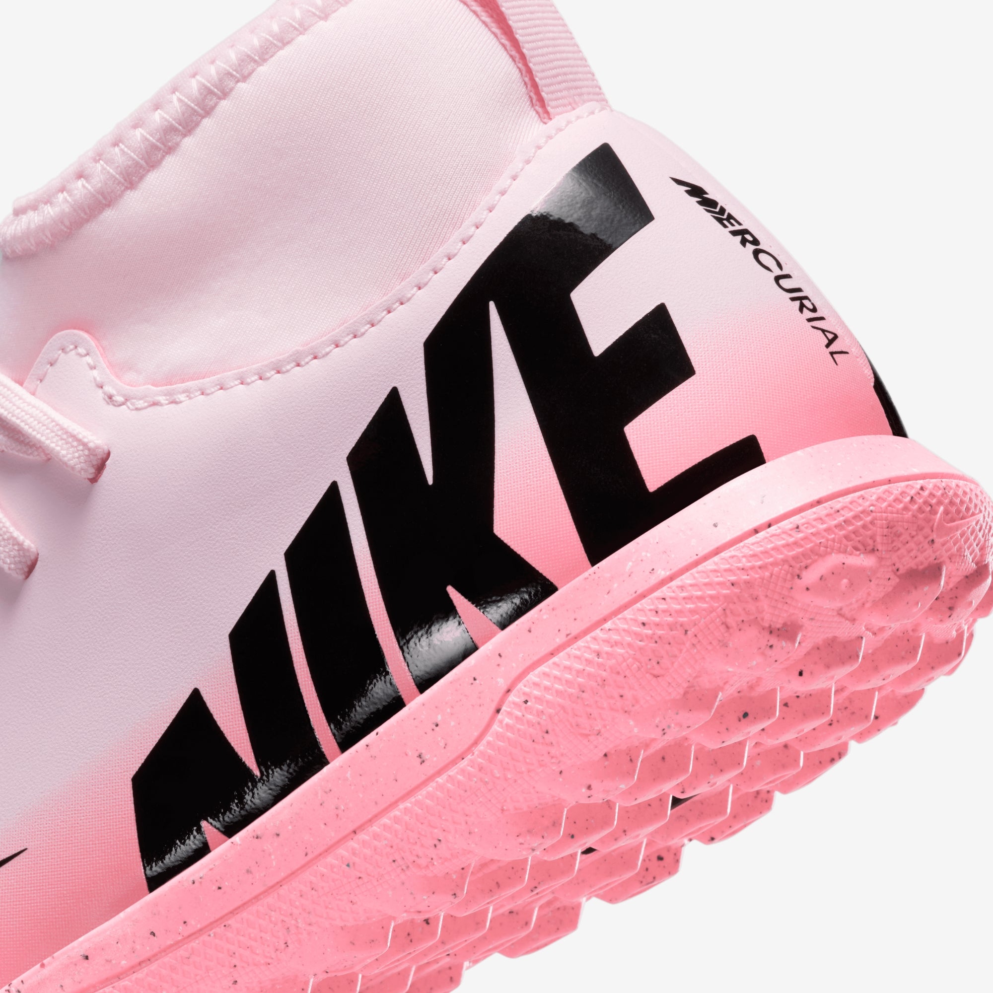 Nike Jr. Mercurial Superfly 9 Club Little/Big Kids' TF High-Top Soccer Shoes - Pink Foam/Black