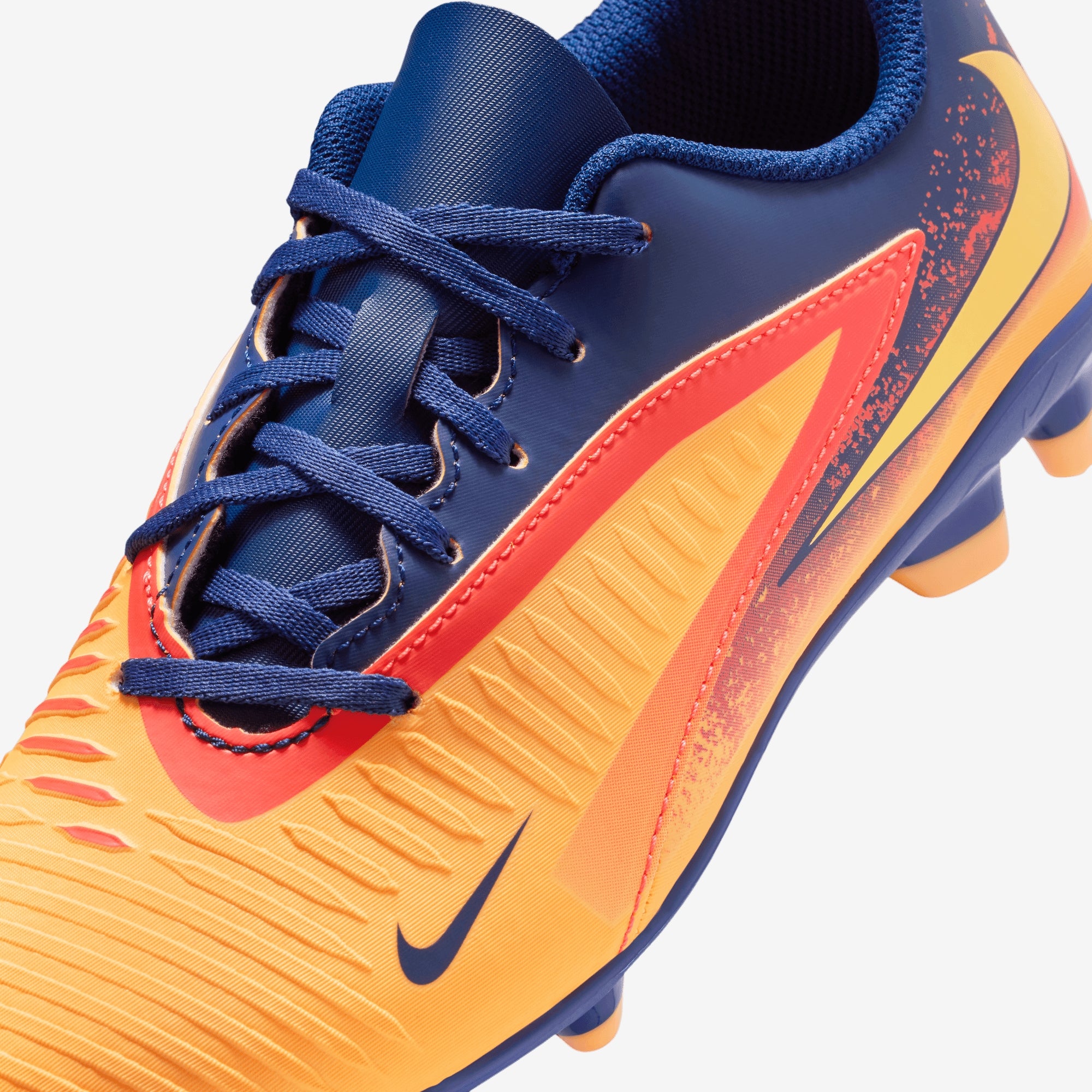 Nike Jr. Phantom 6 Low Club "Erling Haaland" Big Kids' Multi-Ground Soccer Cleats - Laser Orange/Lemon Venom-Blue Void
