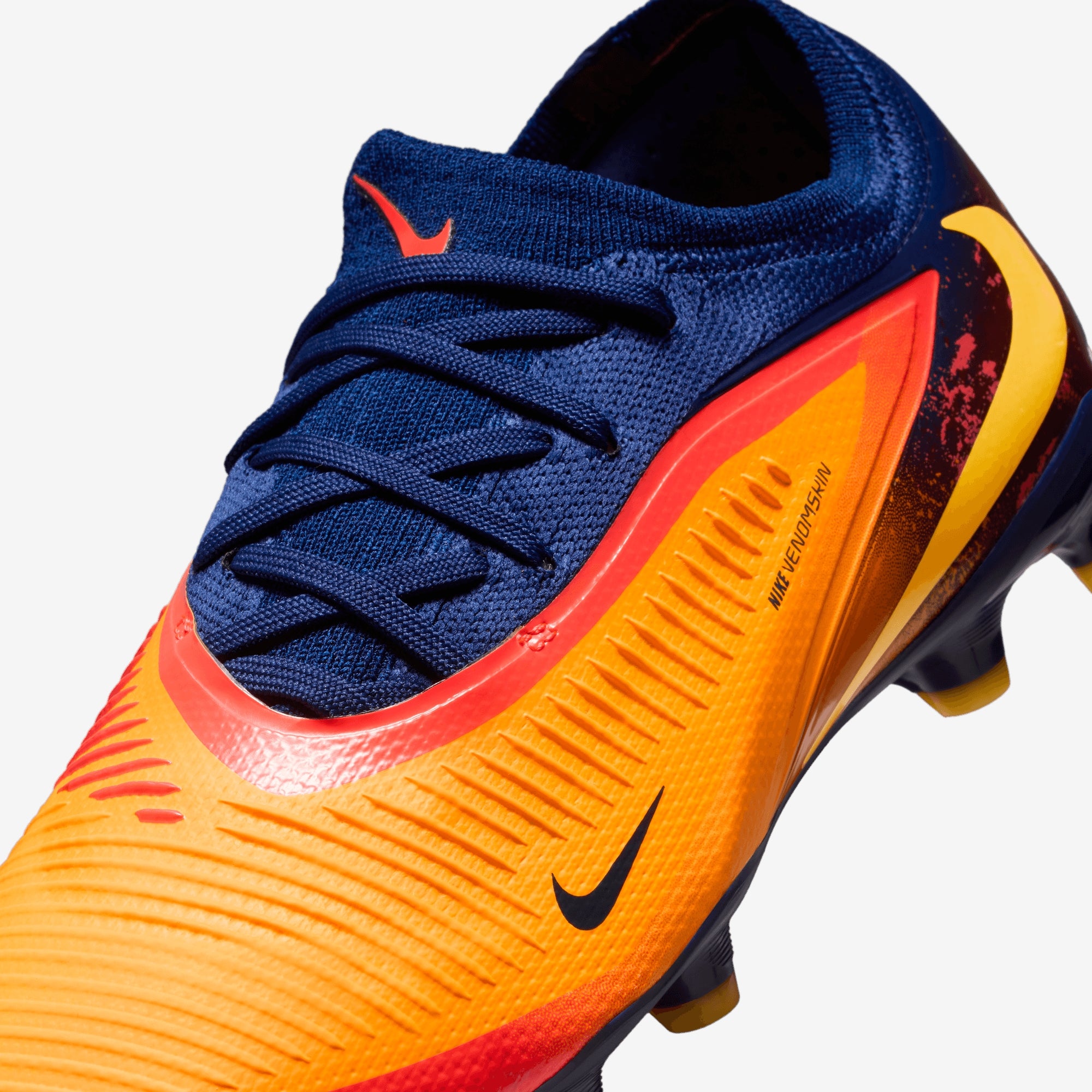 Nike Jr. Phantom 6 Low Pro "Erling Haaland" Big Kids' Multi-Ground Soccer Cleats - Laser Orange/Lemon Venom-Blue Void