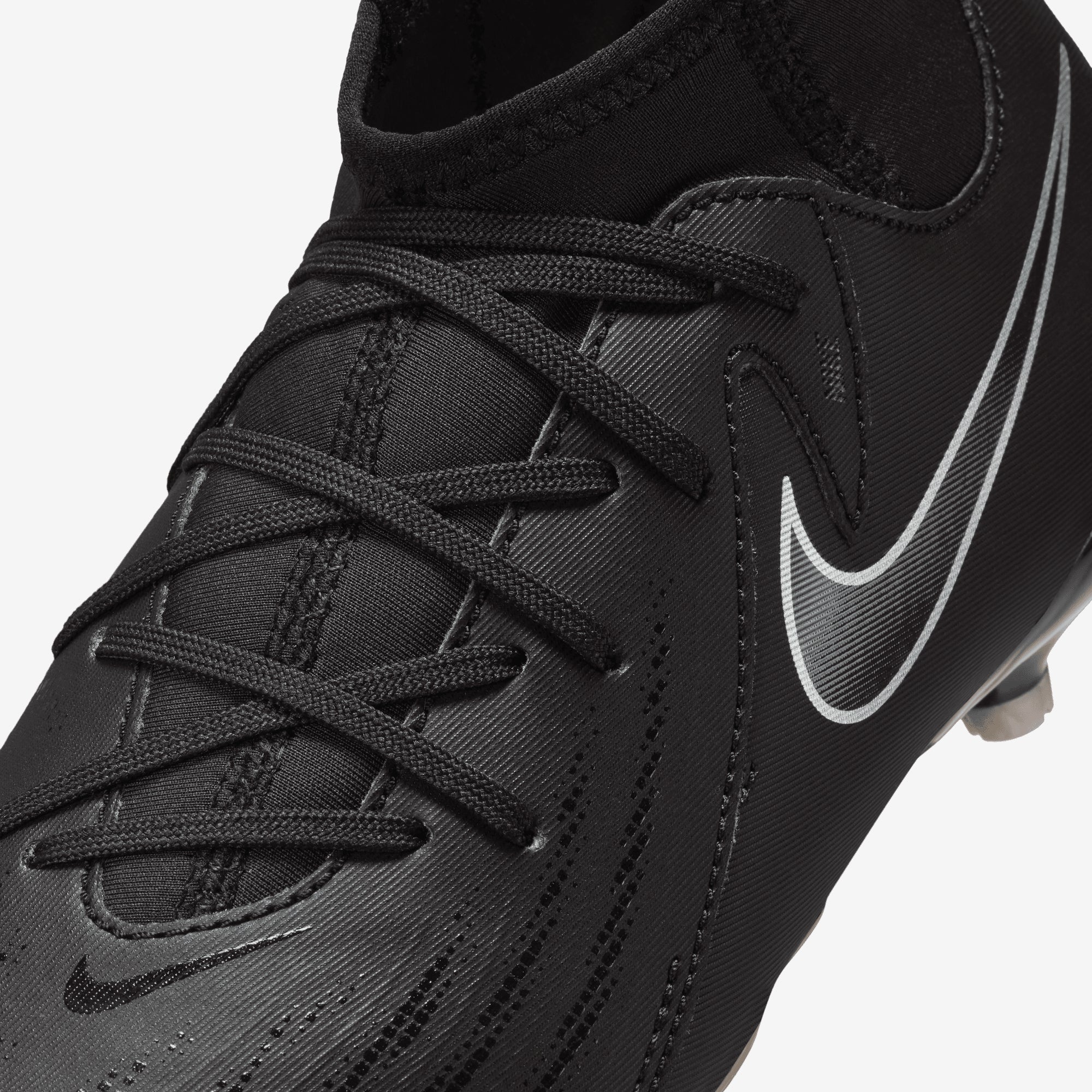 Nike Jr. Phantom Luna 2 Academy Little/Big Kids' MG High-Top Soccer Cleats - Black/Black