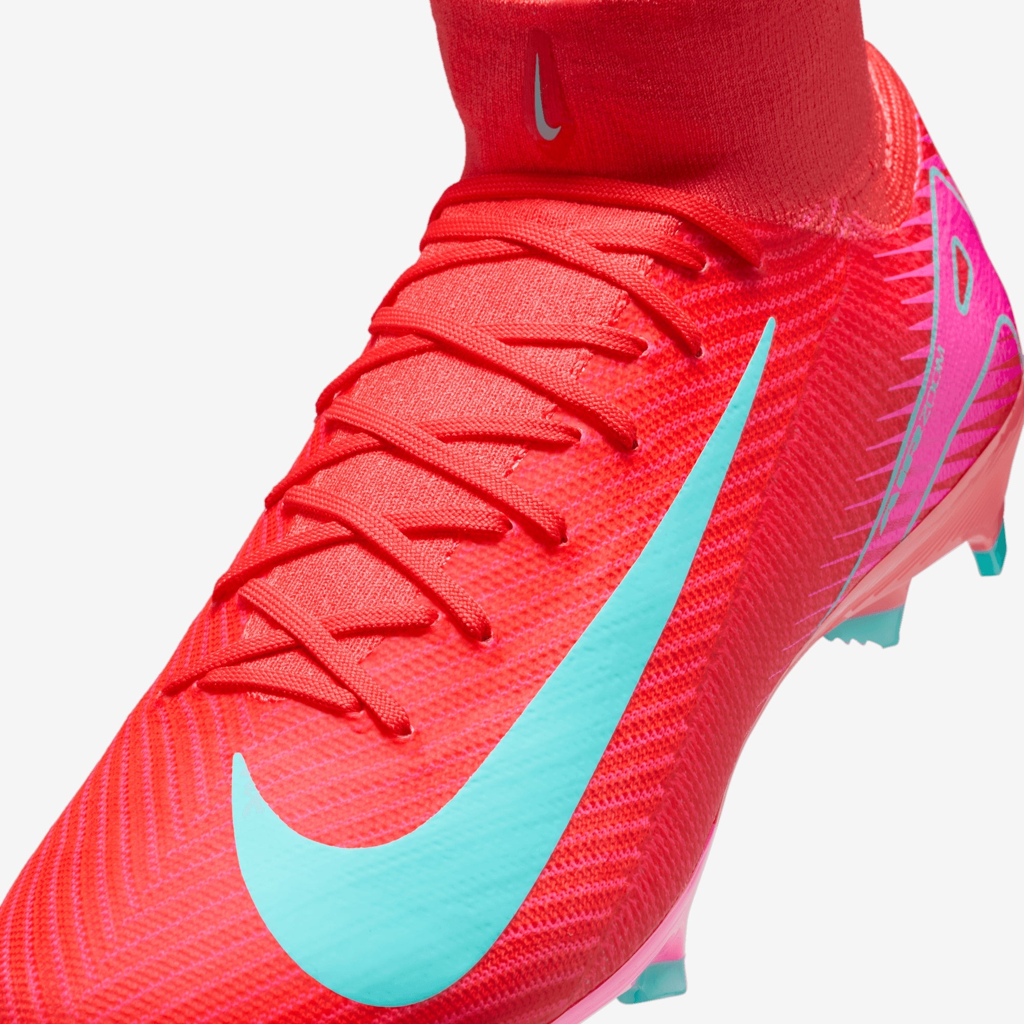 Nike Mercurial Superfly 10 Pro FG High-Top Soccer Cleats - Ember Glow/Aurora Green