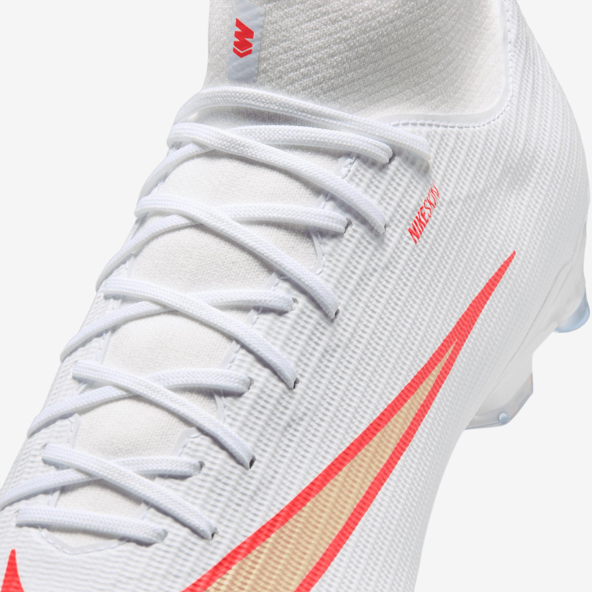 Nike Mercurial Superfly 11 Academy Multi-Ground High-Top Soccer Cleats - White/Blur-Bright Crimson