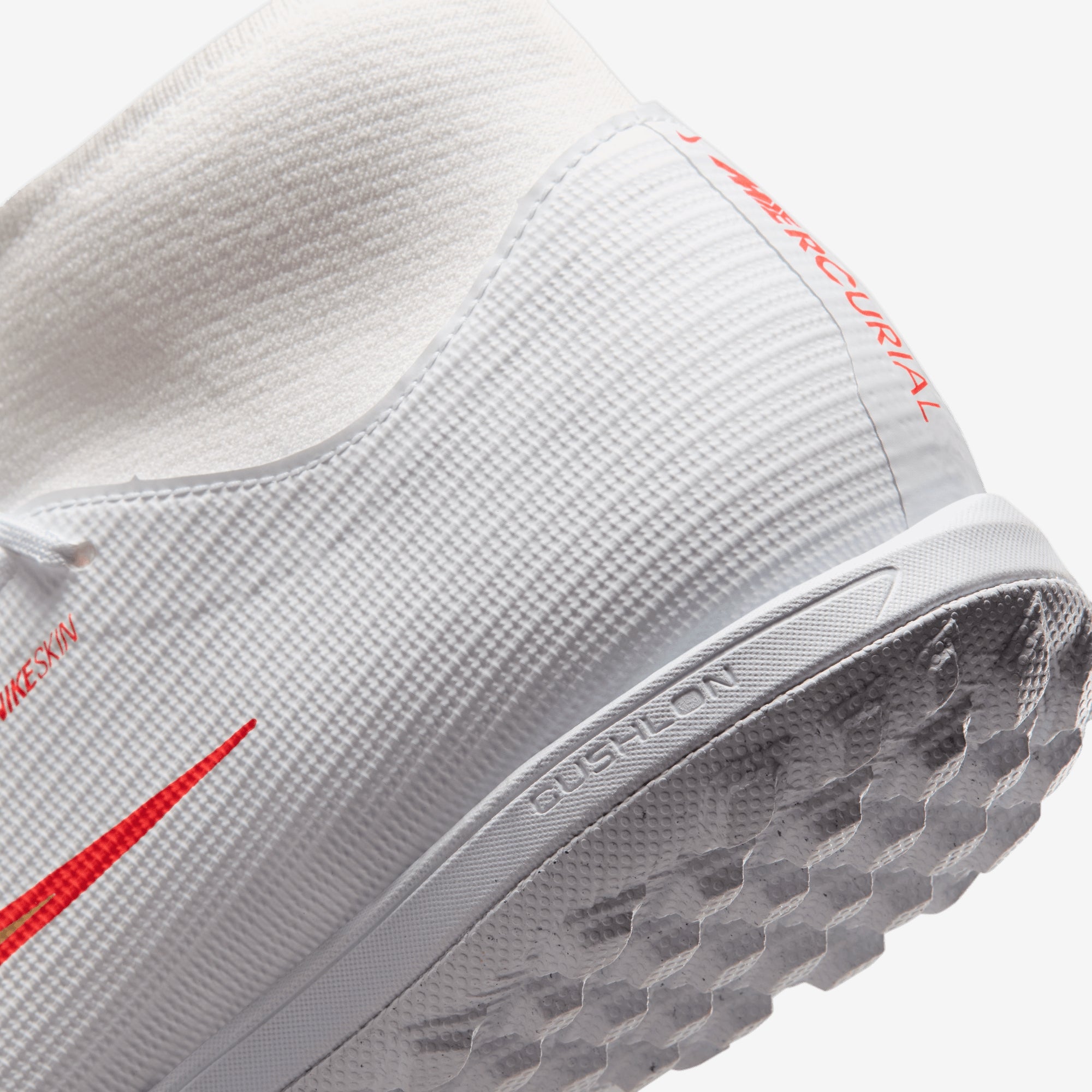 Nike Mercurial Superfly 11 Academy Turf High-Top Soccer Shoes - White/Blur-Bright Crimson