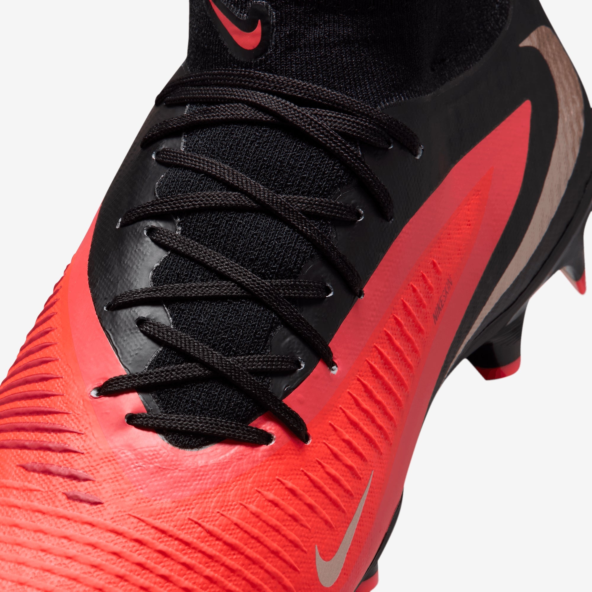 Nike Phantom 6 High Academy Multi-Ground Soccer Cleats - Bright Crimson/Blur-Black