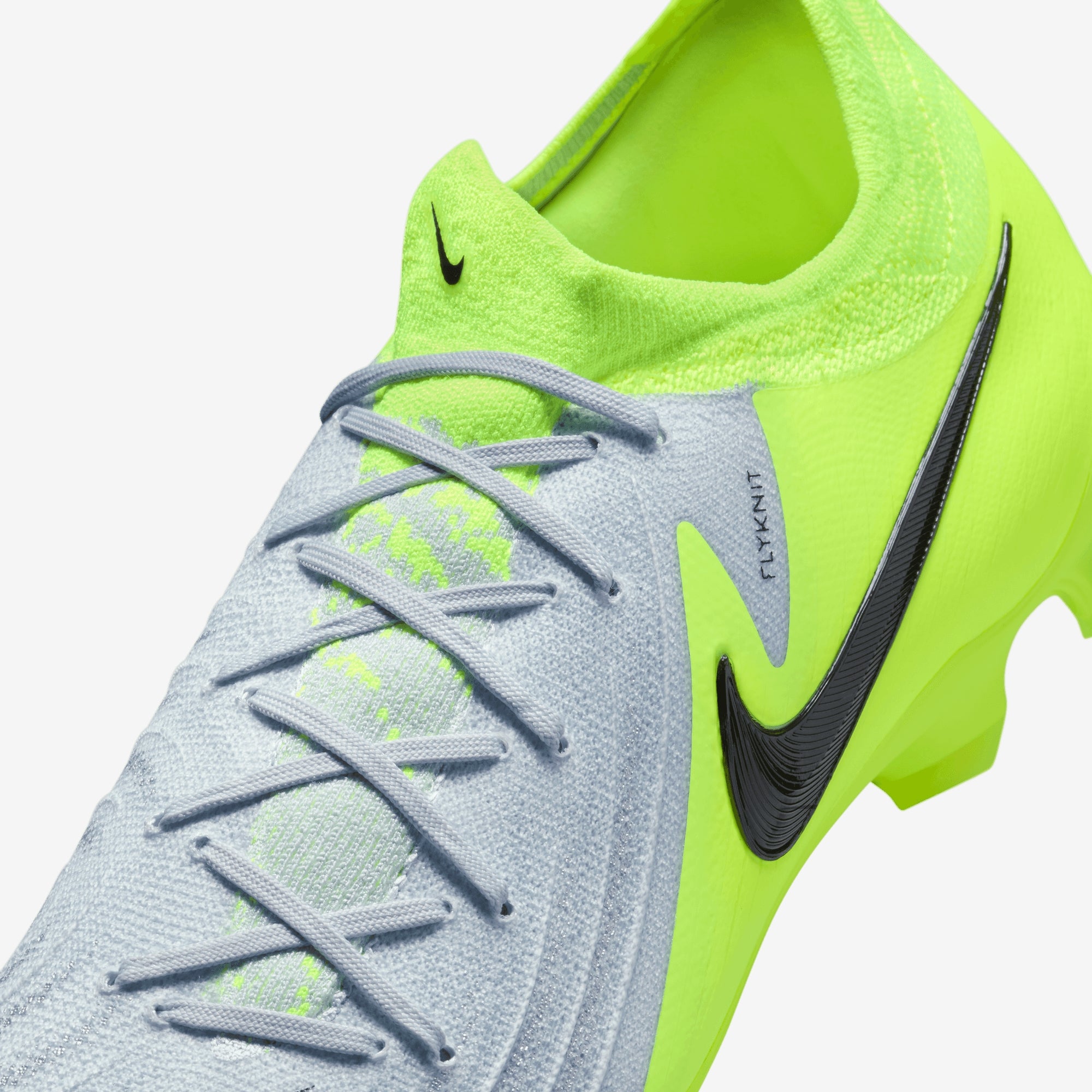 Nike Phantom GX 2 Pro FG Low-Top Soccer Cleats - Metallic Silver/Black-Volt