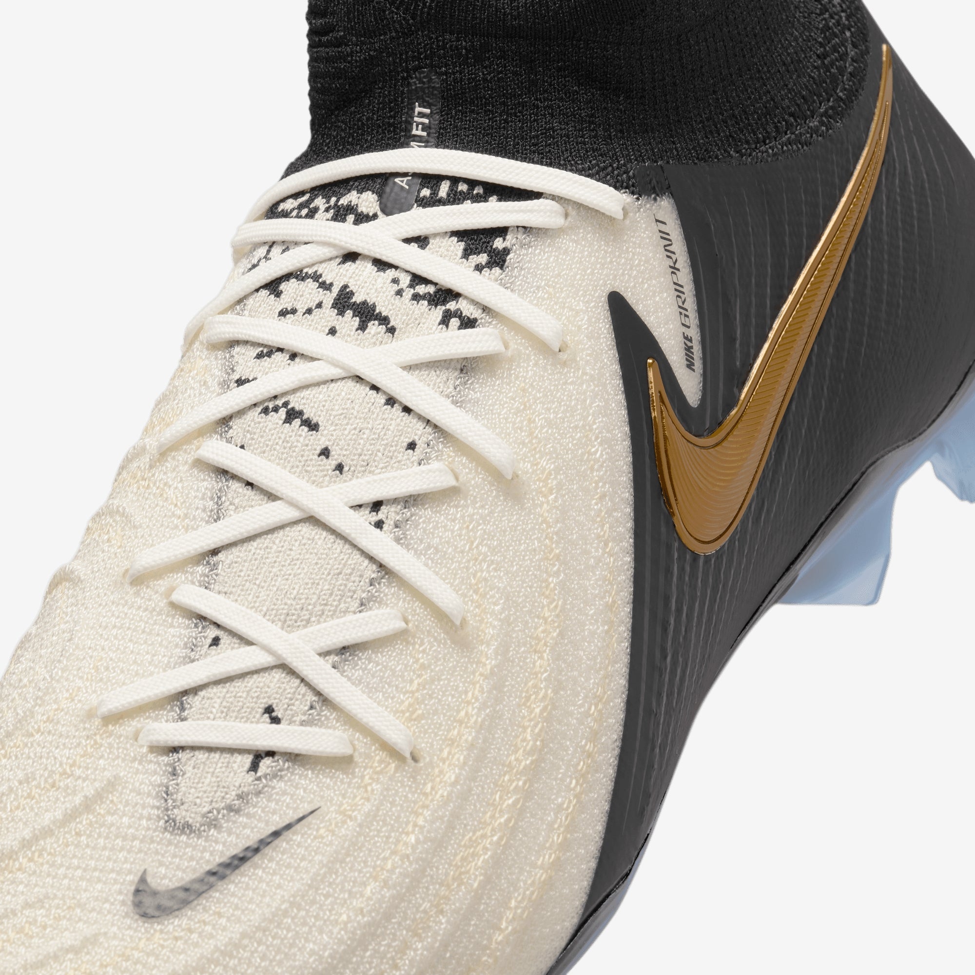 Nike Phantom Luna 2 Elite FG High-Top Soccer Cleats - White/Black-Mtlc Gold Coin