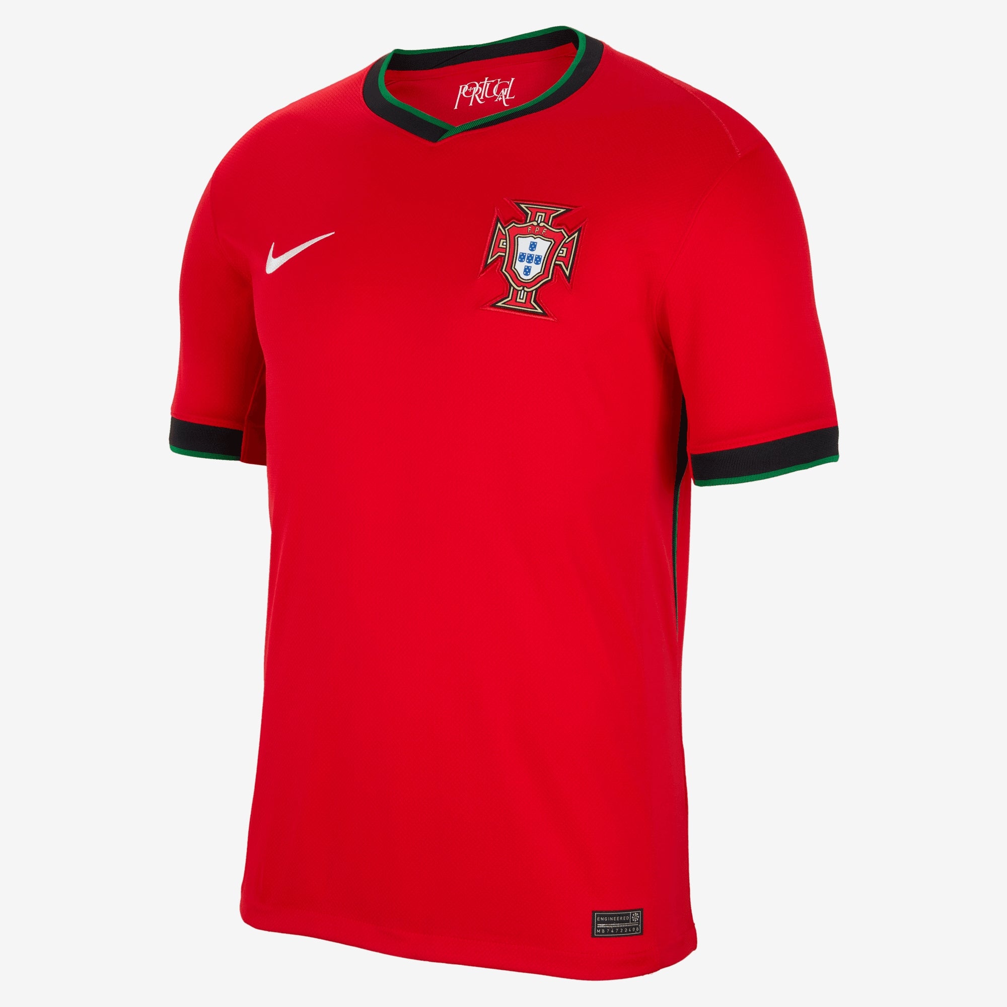 Nike Portugal (Men's Team) 2024/25 Stadium Home Men's Dri-FIT Soccer Replica Jersey - University Red/Pine Green/Sail