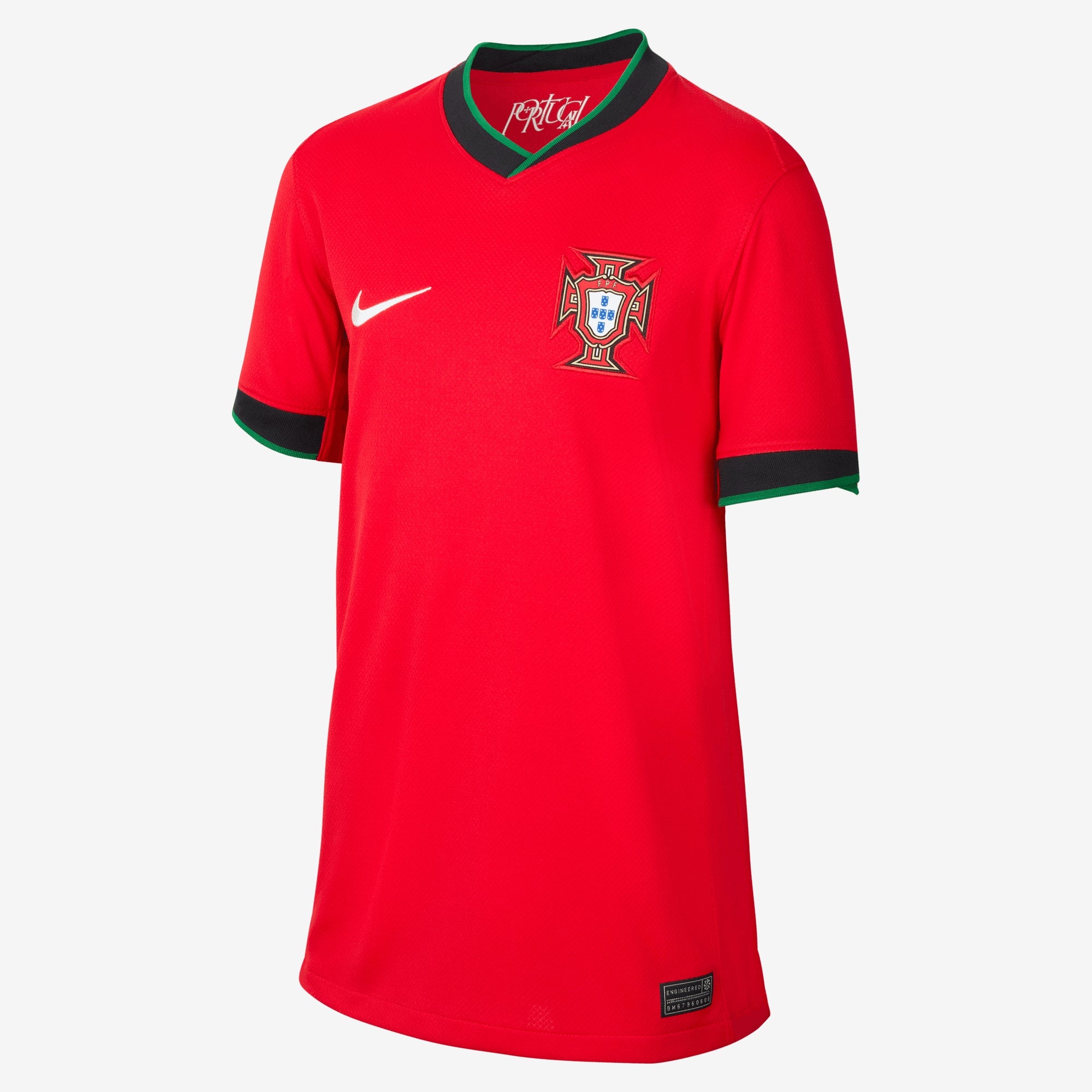 Nike Portugal (Men's Team) 2024/25 Stadium Home Big Kids' Dri-FIT Soccer Replica Jersey - University Red/Pine Green/Sail