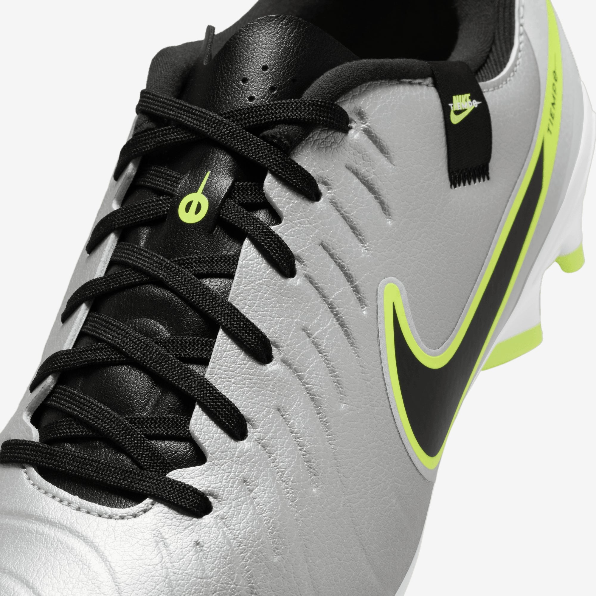 Nike Tiempo Legend 10 Academy Multi-Ground Low-Top Soccer Cleats - Metallic Silver/Black-Volt