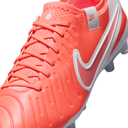 Nike Tiempo Legend 10 Pro AG Low-Top Soccer Cleats - Hot Lava/White