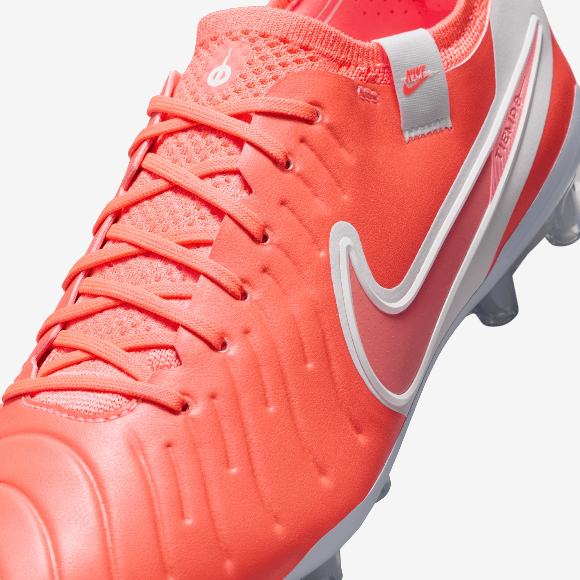 Nike Tiempo Legend 10 Pro AG Low-Top Soccer Cleats - Hot Lava/White