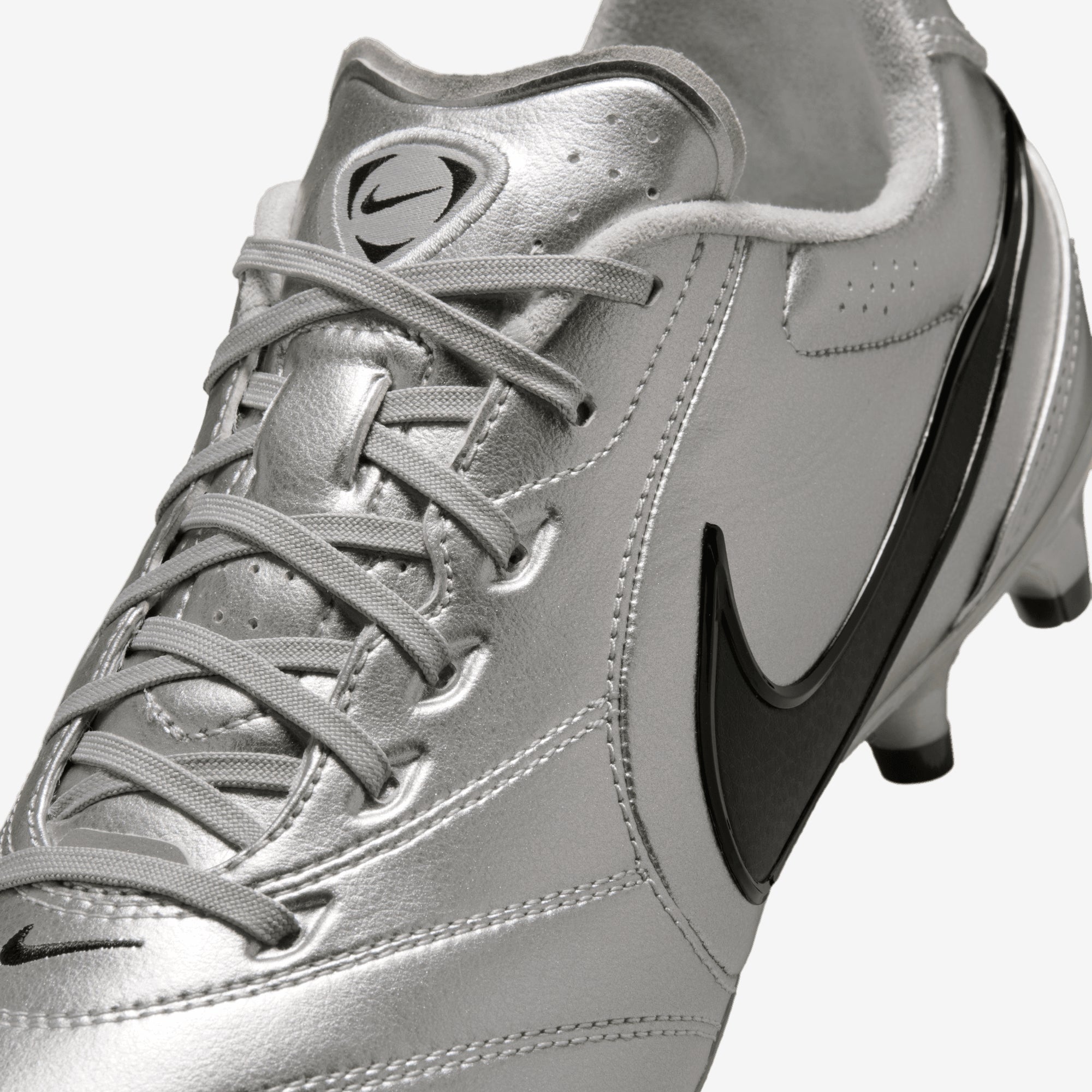 Nike Tiempo Ligera Pro Firm-Ground Low-Top Soccer Cleats - Metallic Silver/Black