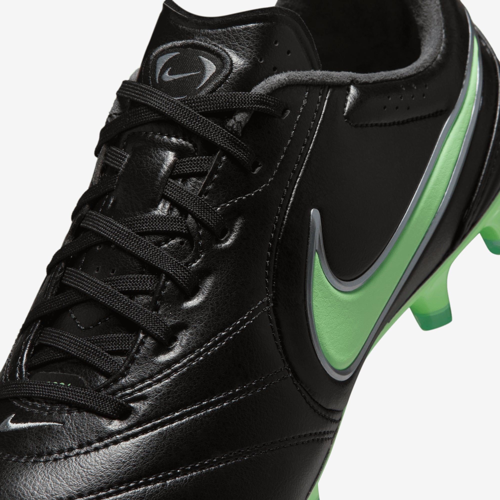 Nike Tiempo Ligera Pro Firm-Ground Low-Top Soccer Cleats - Black/Illusion Green-Black