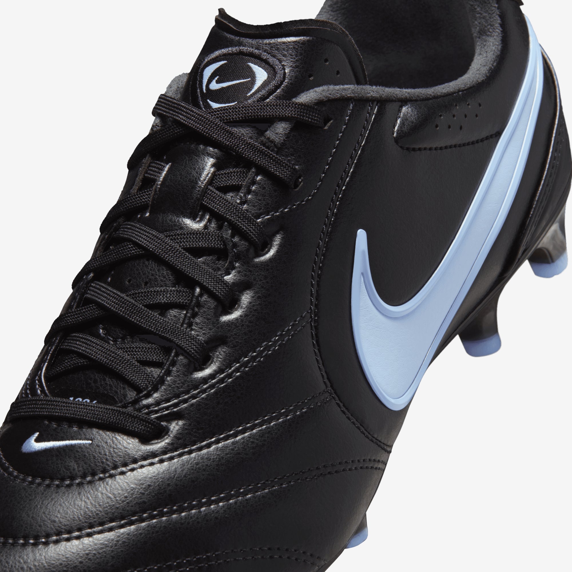 Nike Tiempo Ligera Pro Firm-Ground Low-Top Soccer Cleats - Black/Obsidian-Ice Blue