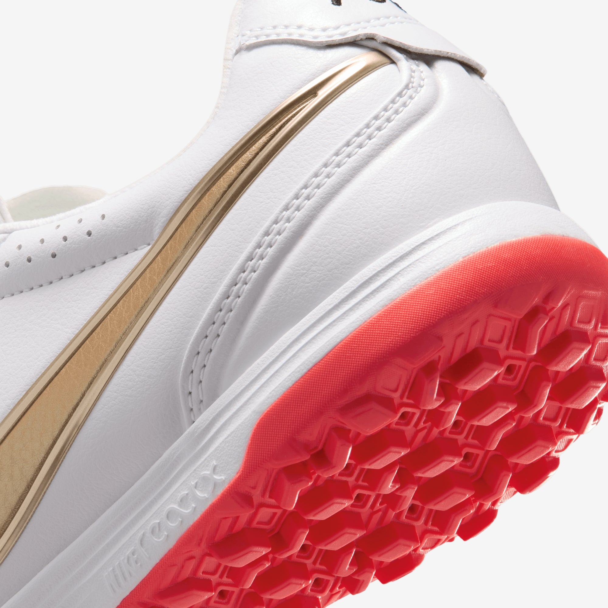 Nike Tiempo Ligera Pro Turf Low-Top Soccer Shoes - White/Blur-Bright Crimson
