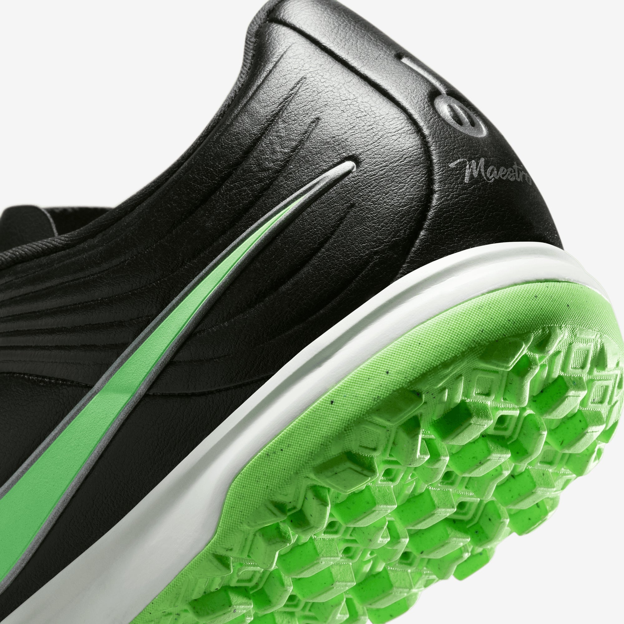 Nike Tiempo Maestro Academy Turf Low-Top Soccer Shoes - Black/Illusion Green-Black