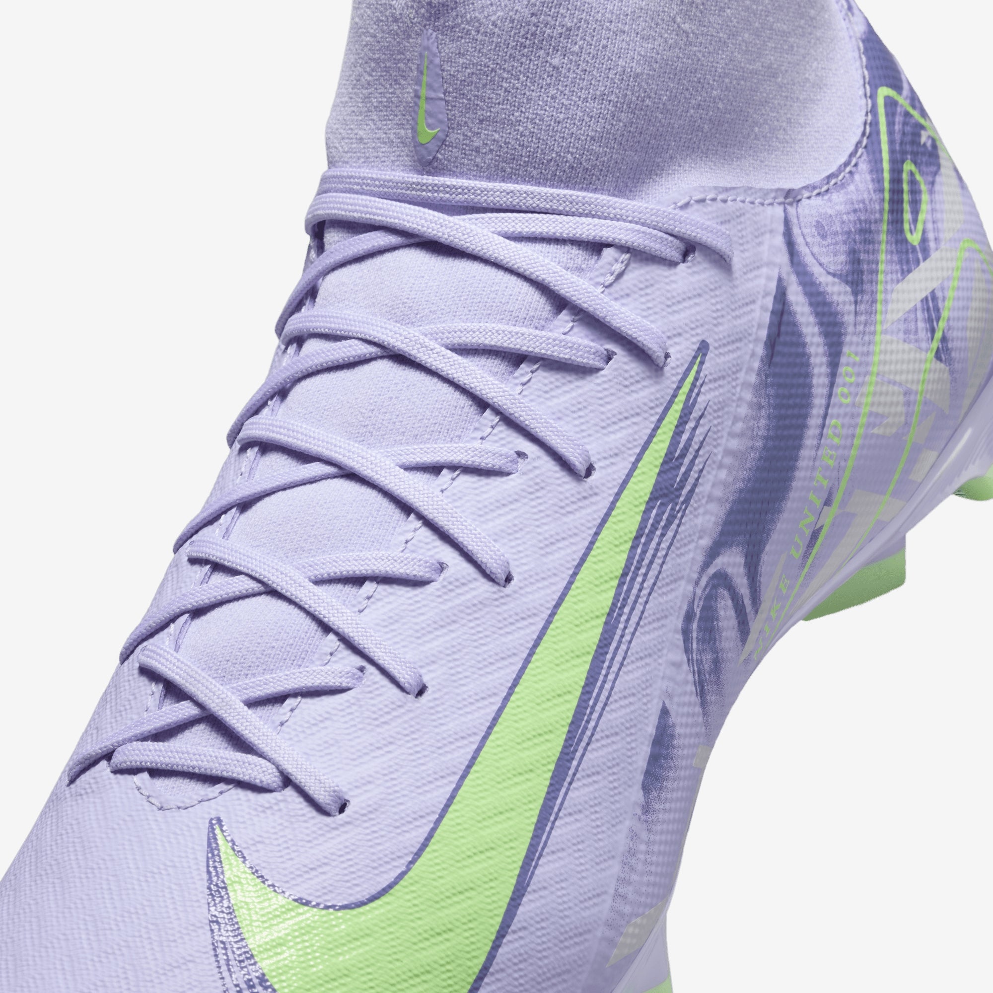 Nike United Mercurial Superfly 10 Academy MG High-Top Soccer Cleats - Purple Agate/Barely Volt