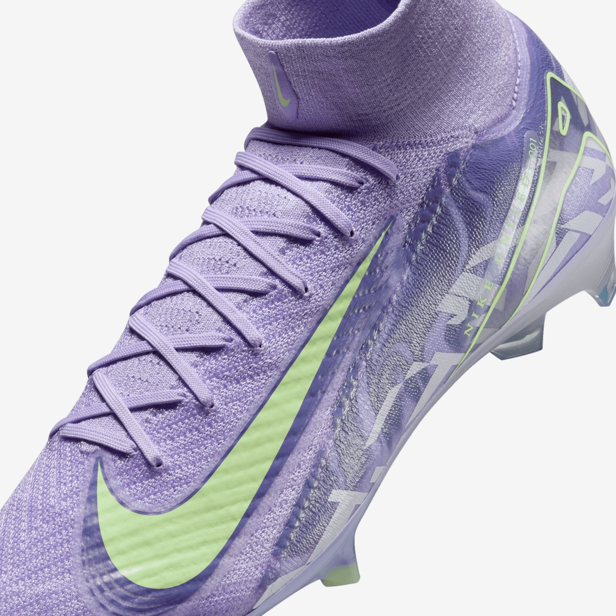 Nike United Mercurial Superfly 10 Elite FG High-Top Soccer Cleats - Purple Agate/Barely Volt