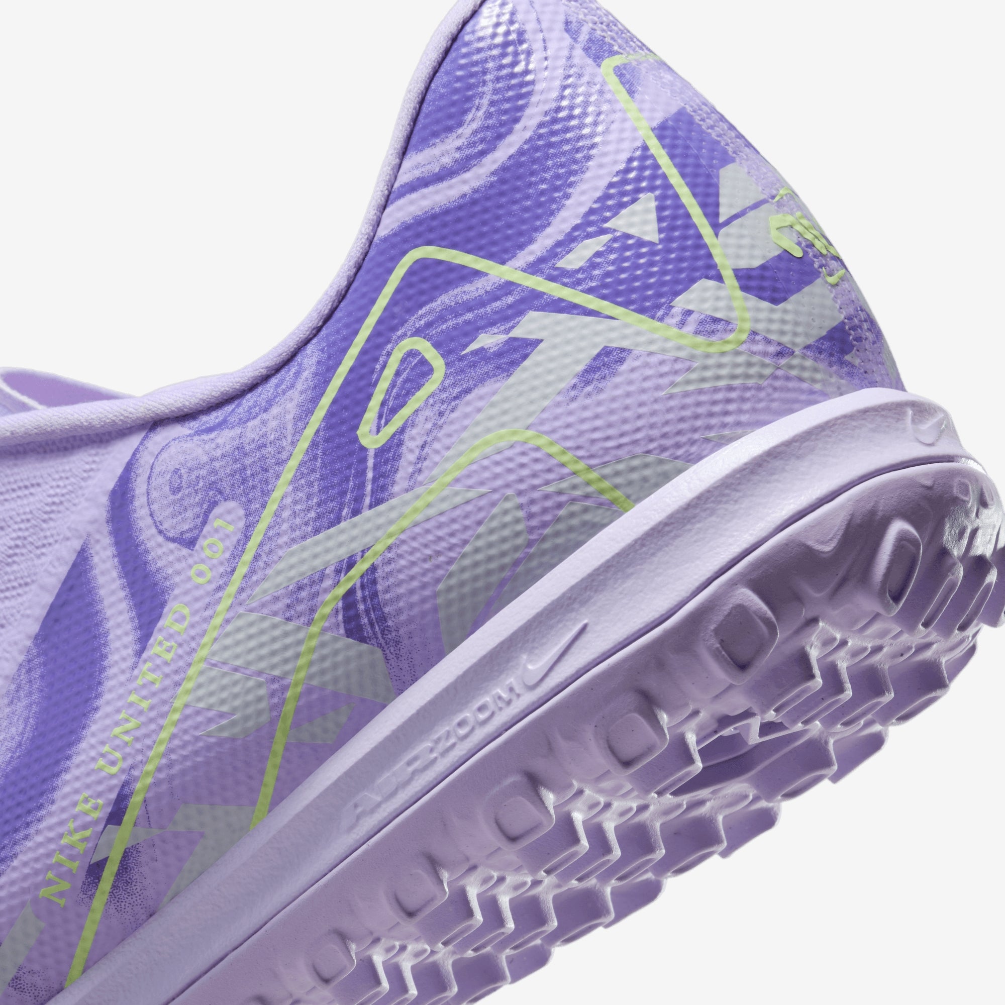 Nike United Mercurial Vapor 16 Academy TF Low-Top Soccer Shoes - Purple Agate/Barely Volt