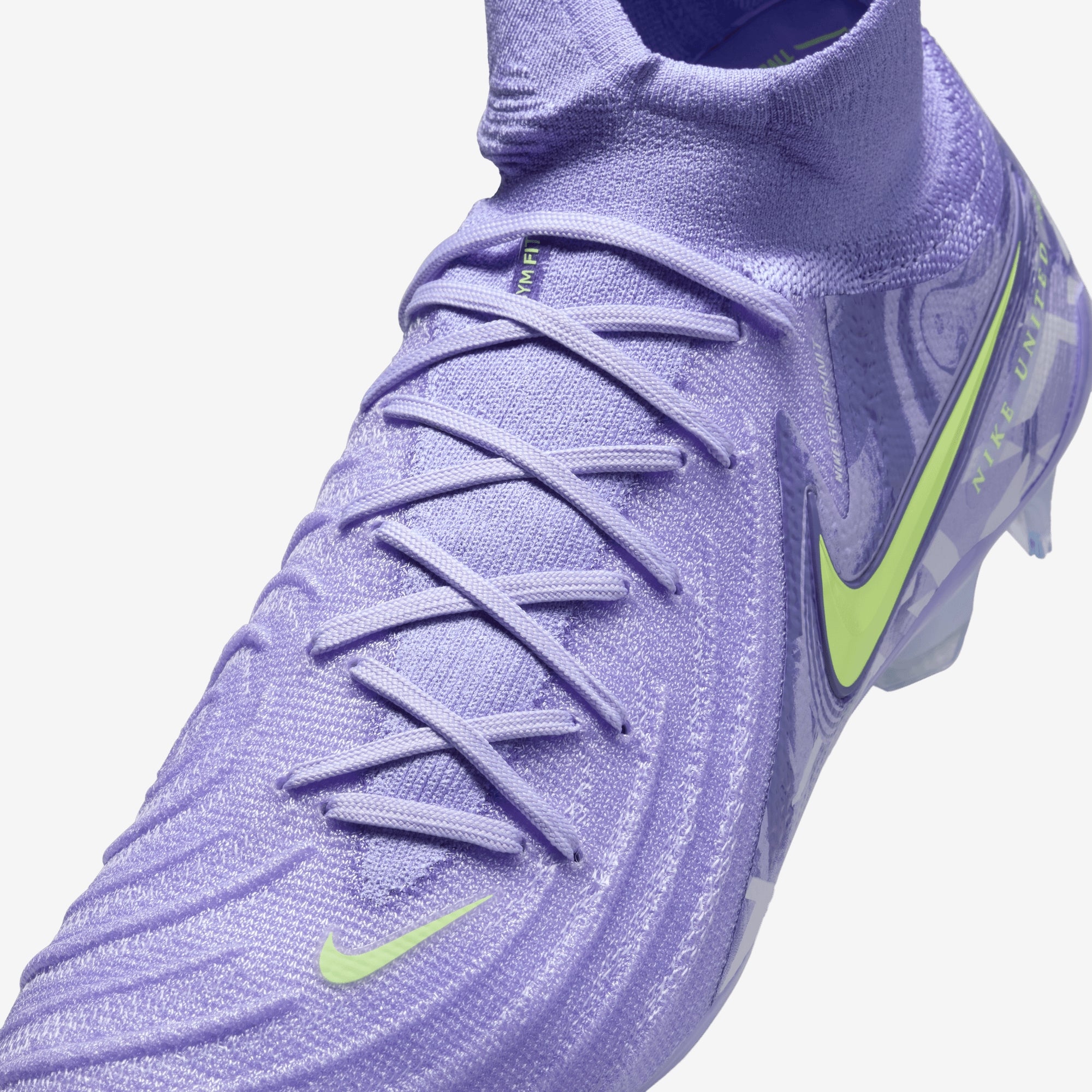 Nike United Phantom Luna 2 Elite FG High-Top Soccer Cleats - Purple Agate/Barely Volt