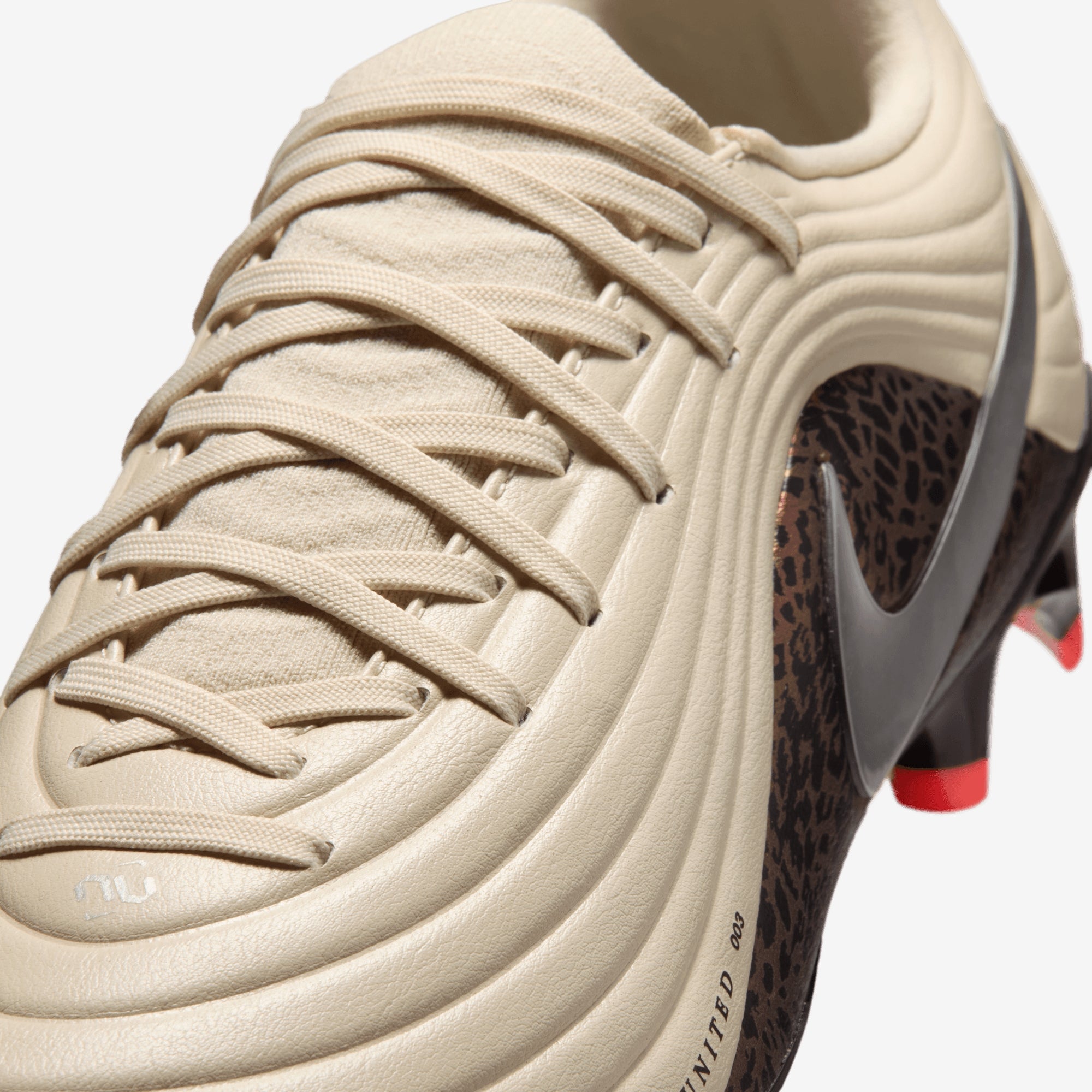 Nike United Tiempo Maestro Academy Multi-Ground Low-Top Soccer Cleats - Fossil/Metallic Silver-Burgundy Crush