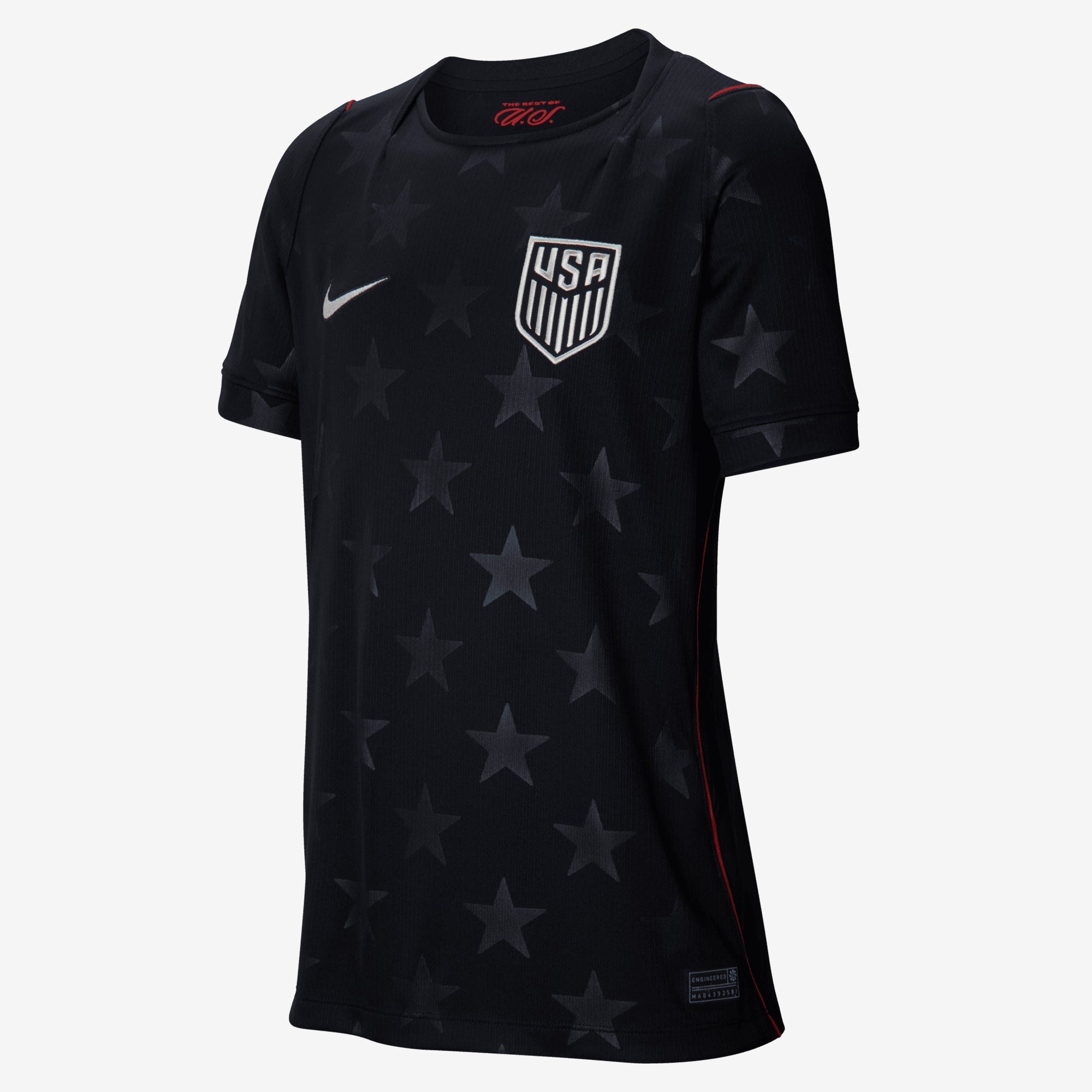 Nike USMNT 2026 Stadium Away Big Kids' Dri-FIT Soccer Replica Jersey - Dark Obsidian/Pure Platinum