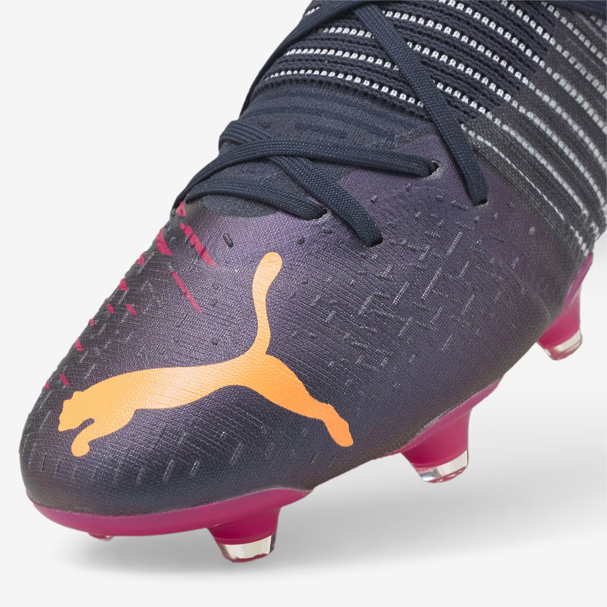 PUMA FUTURE 1.2 Firm/Artificial-Ground Low-Top Soccer Cleats - Parisian Night-Neon Citrus-Festival Fuchsia
