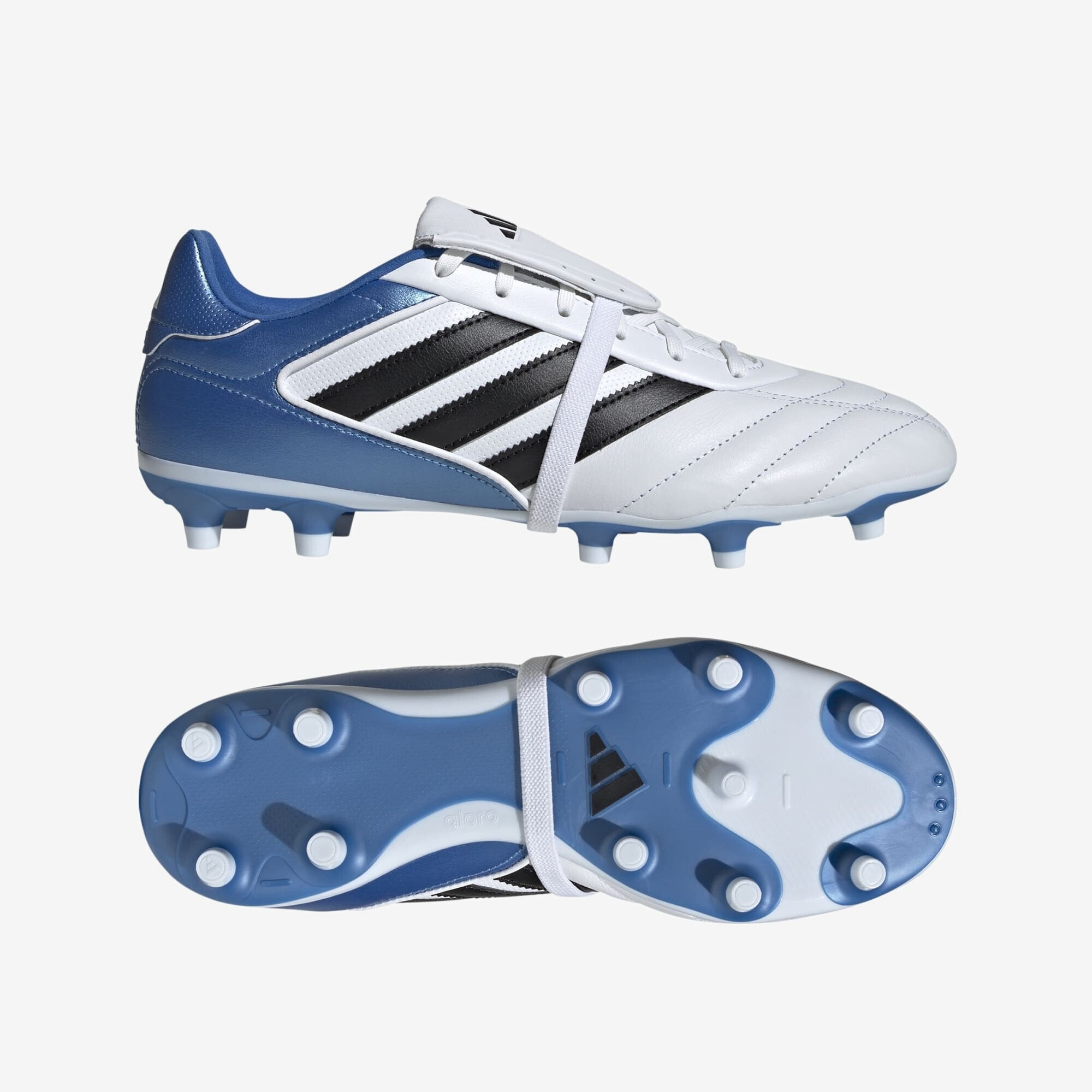 adidas Copa Gloro 2 Firm-Ground Low-Top Soccer Cleats - Cloud White / Core Black / Bright Royal