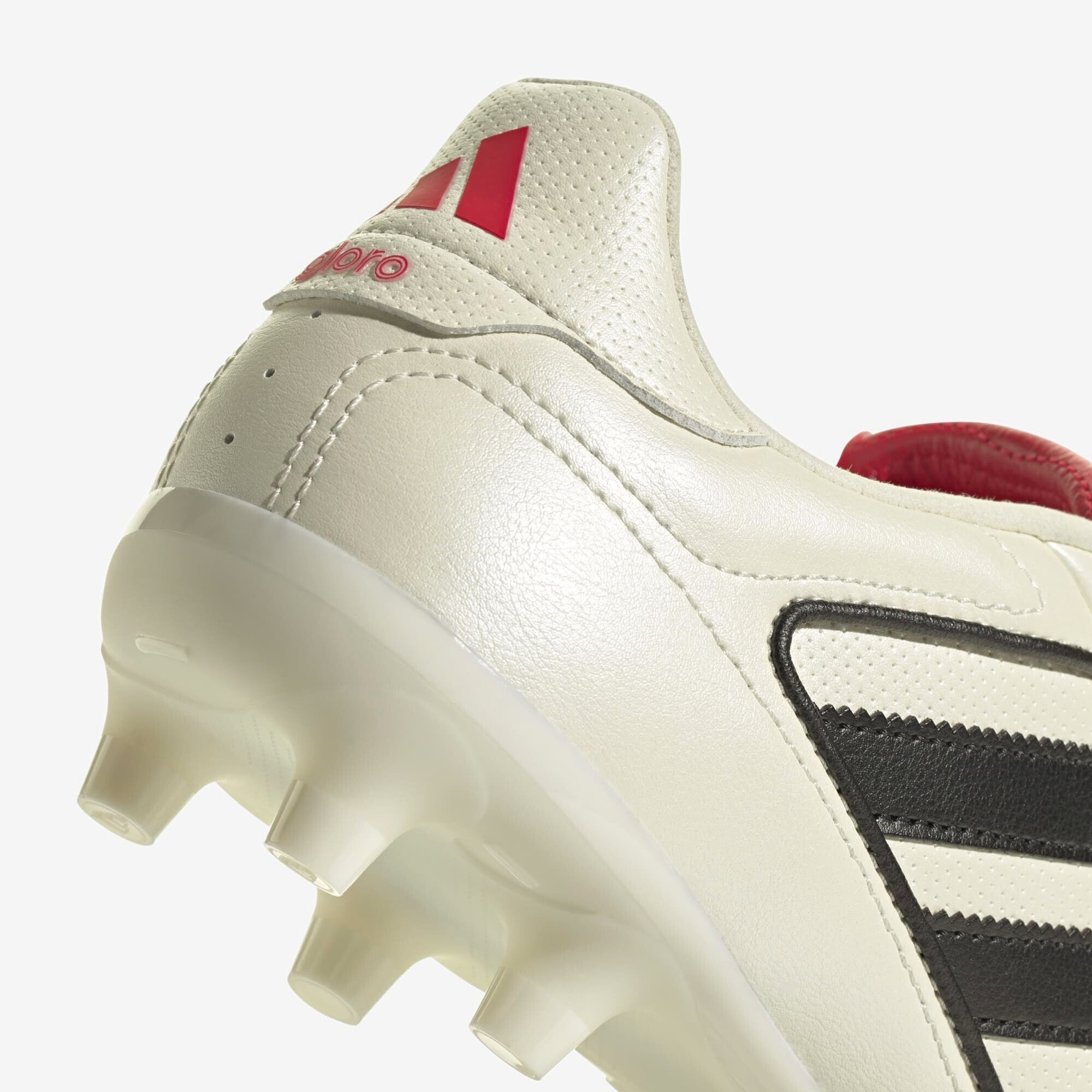 adidas Copa Gloro 2 FG Low-Top Soccer Cleats - Off White / Black / Pure Ruby