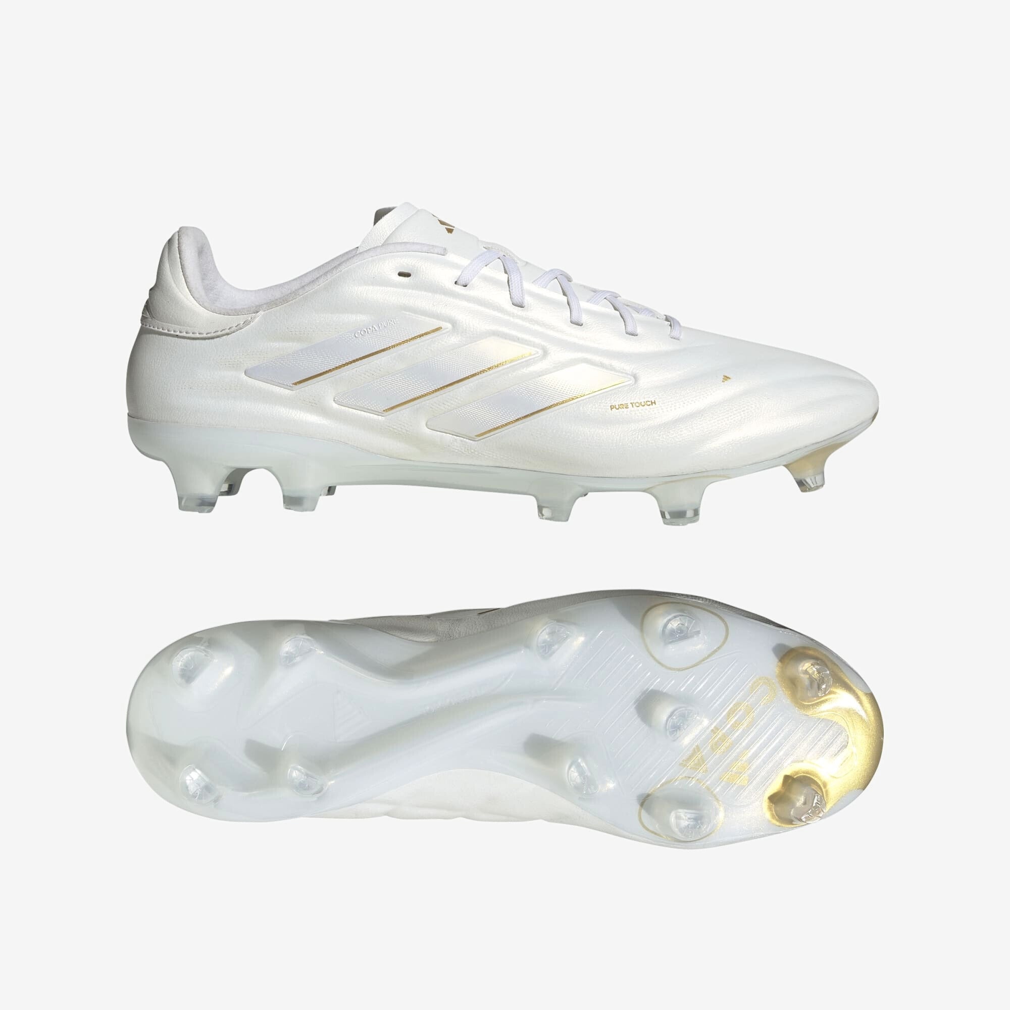 adidas Copa Pure 2 Elite FG Low-Top Soccer Cleats - Cloud White / Cloud White / Gold Metallic