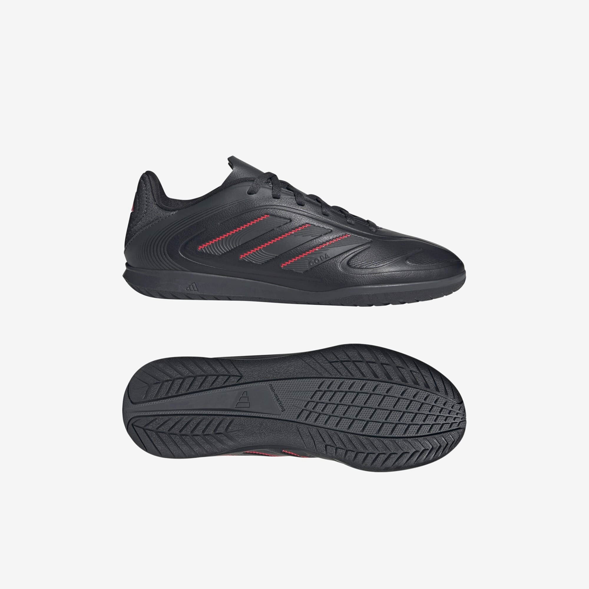 adidas Copa Pure 3 Club Little/Big Kids' IC Low-Top Soccer Shoes - Core Black / Carbon / Lucid Red