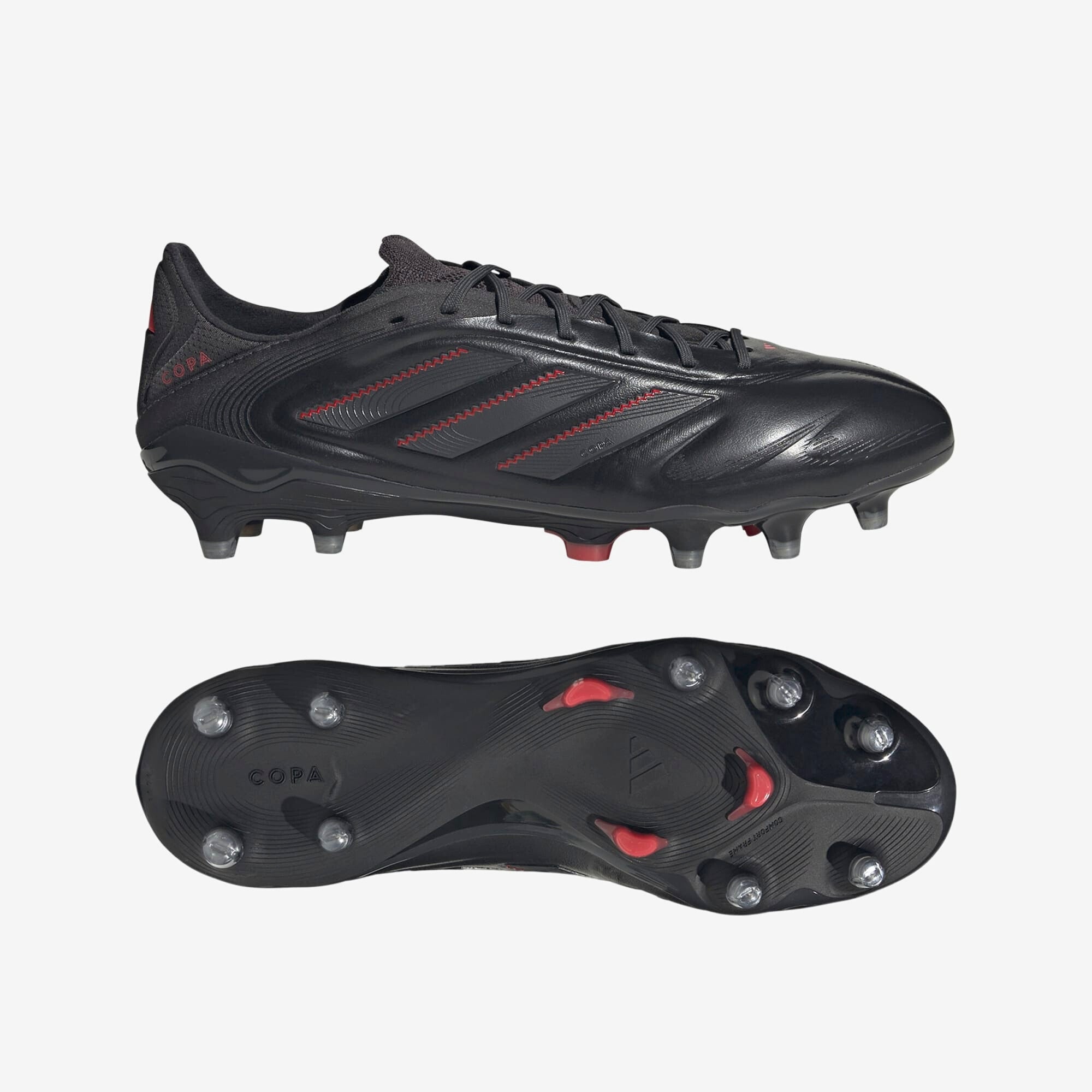 adidas Copa Pure 3 Elite FG Low-Top Soccer Cleats - Core Black / Carbon / Lucid Red