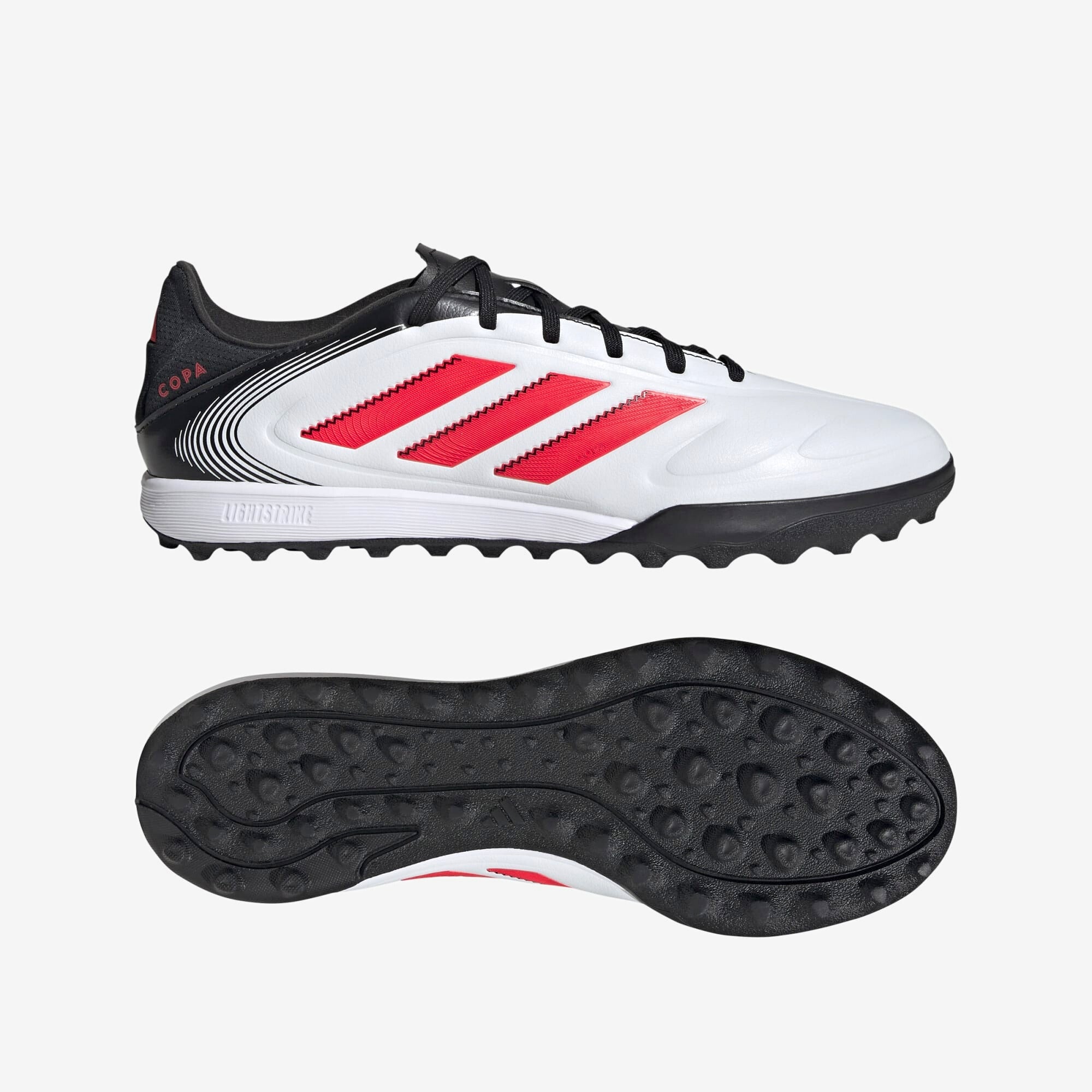 adidas Copa Pure 3 League TF Low-Top Soccer Shoes - Cloud White / Lucid Red / Core Black