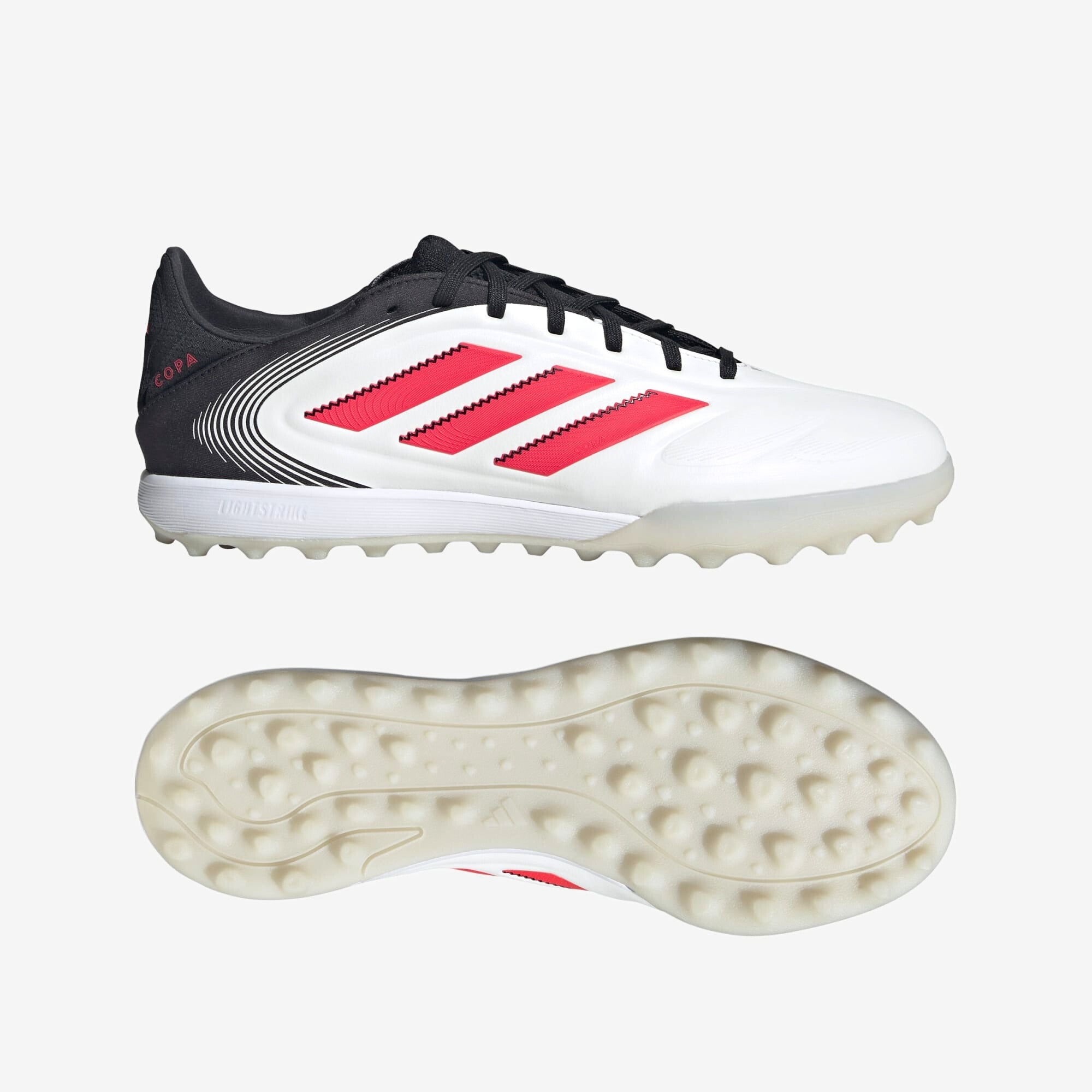 adidas Copa Pure 3 Pro TF Low-Top Soccer Shoes - Cloud White / Lucid Red / Core Black