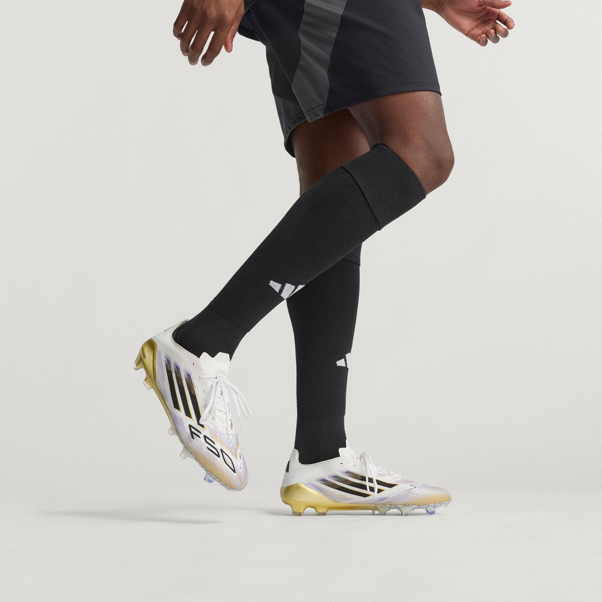 adidas F50 Elite FG Low-Top Soccer Cleats - Ftwr White / Core Black / Gold Met.