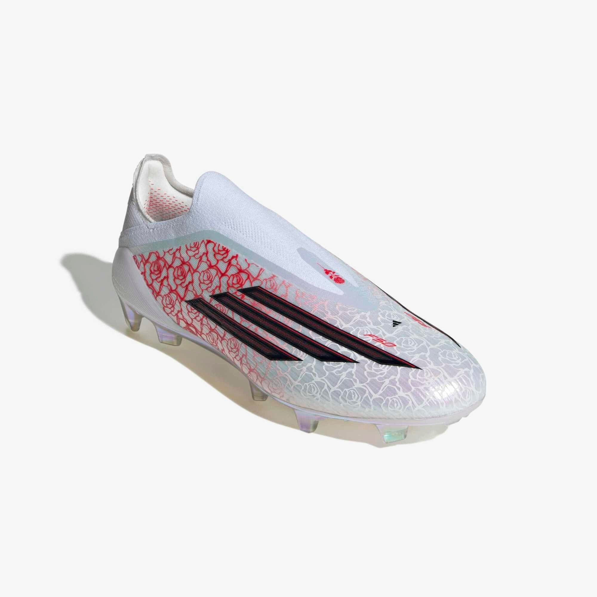 adidas F50 Elite Laceless LY Firm-Ground Low-Top Soccer Cleats - Cloud White / Core Black / Lucid Red
