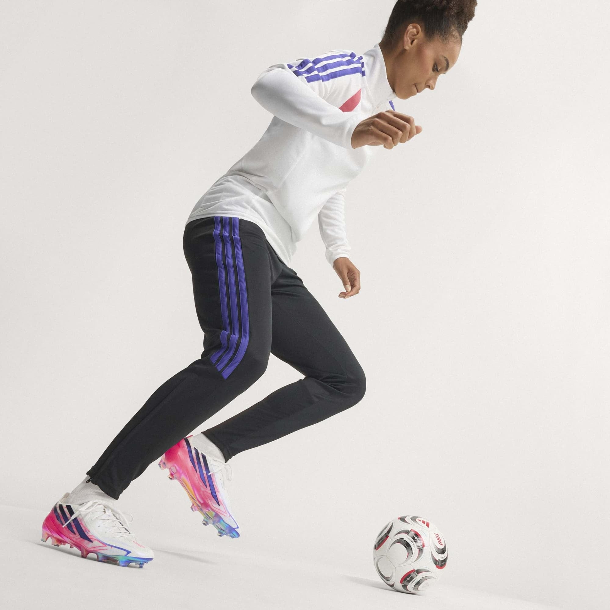 adidas F50 Hyperfast Elite Firm-Ground Low-Top Soccer Cleats - Ftwr White / Solar Purple / Solar Turbo