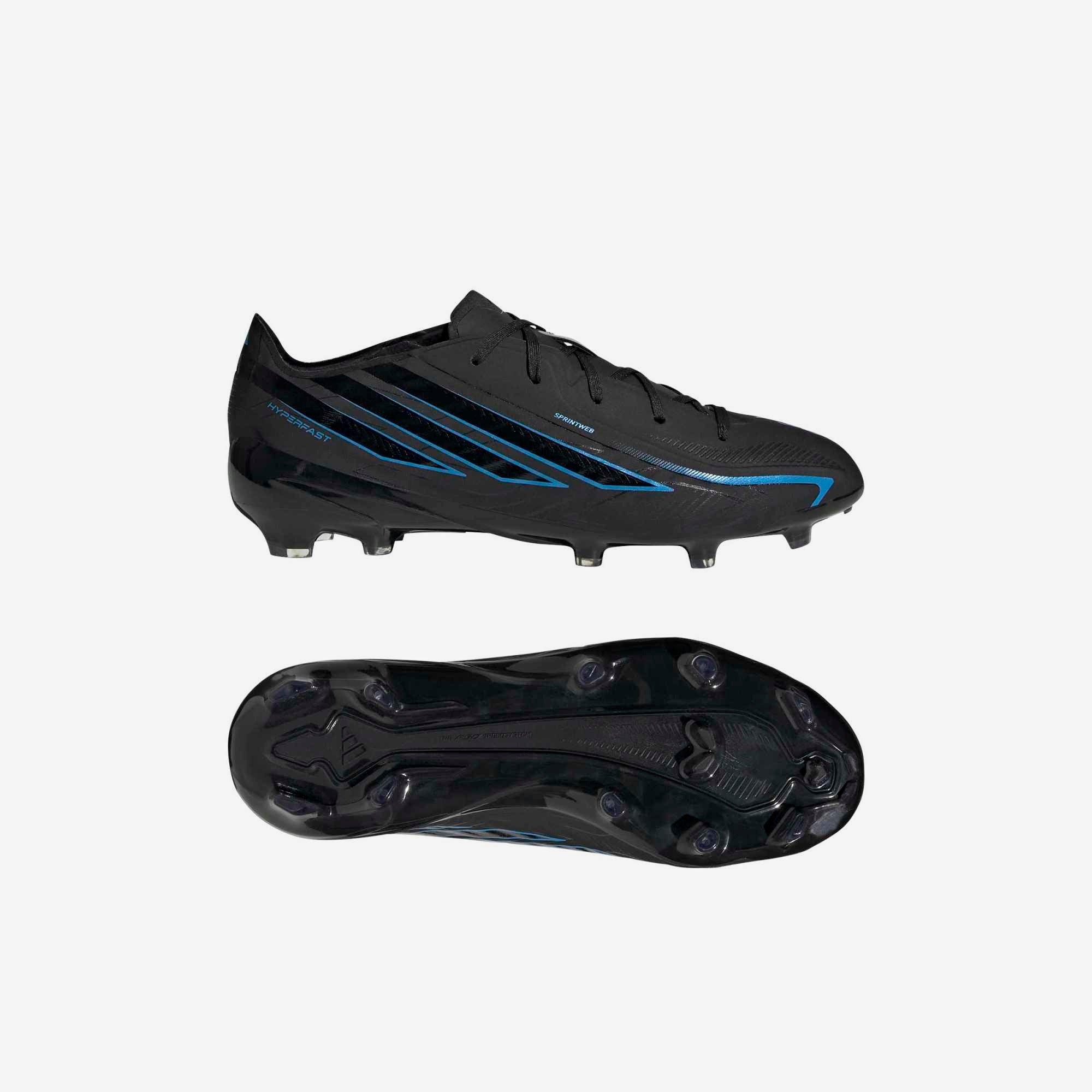 adidas Jr. F50 Hyperfast Elite Big Kids' Firm-Ground Low-Top Soccer Cleats - Core Black / Core Black / Lucid Ray Blue